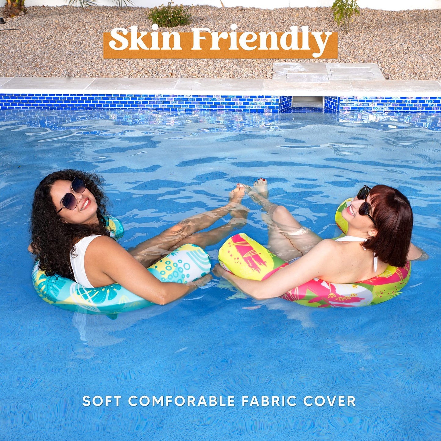 Syncfun 2 Packs Inflatable Pool Float Chairs for Adults, Pool Noodle Floats Chair, Floating Pool Float Chair Lounge Water Chairs Swimming Floaties for Party Summer Water Fun