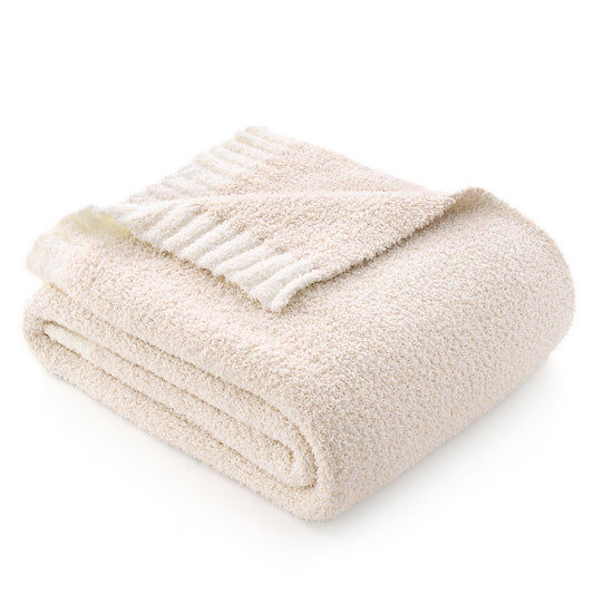 Joyfy Throw Blanket for Couch,Bed,Sofa,Beige Knitted Blanket,Super Soft Throw Blanket Knitted,Gifts for Women Mom Girls,Throw Home Room Decor Aesthetic for Women Christmas Birthday Gifts 50x60 in