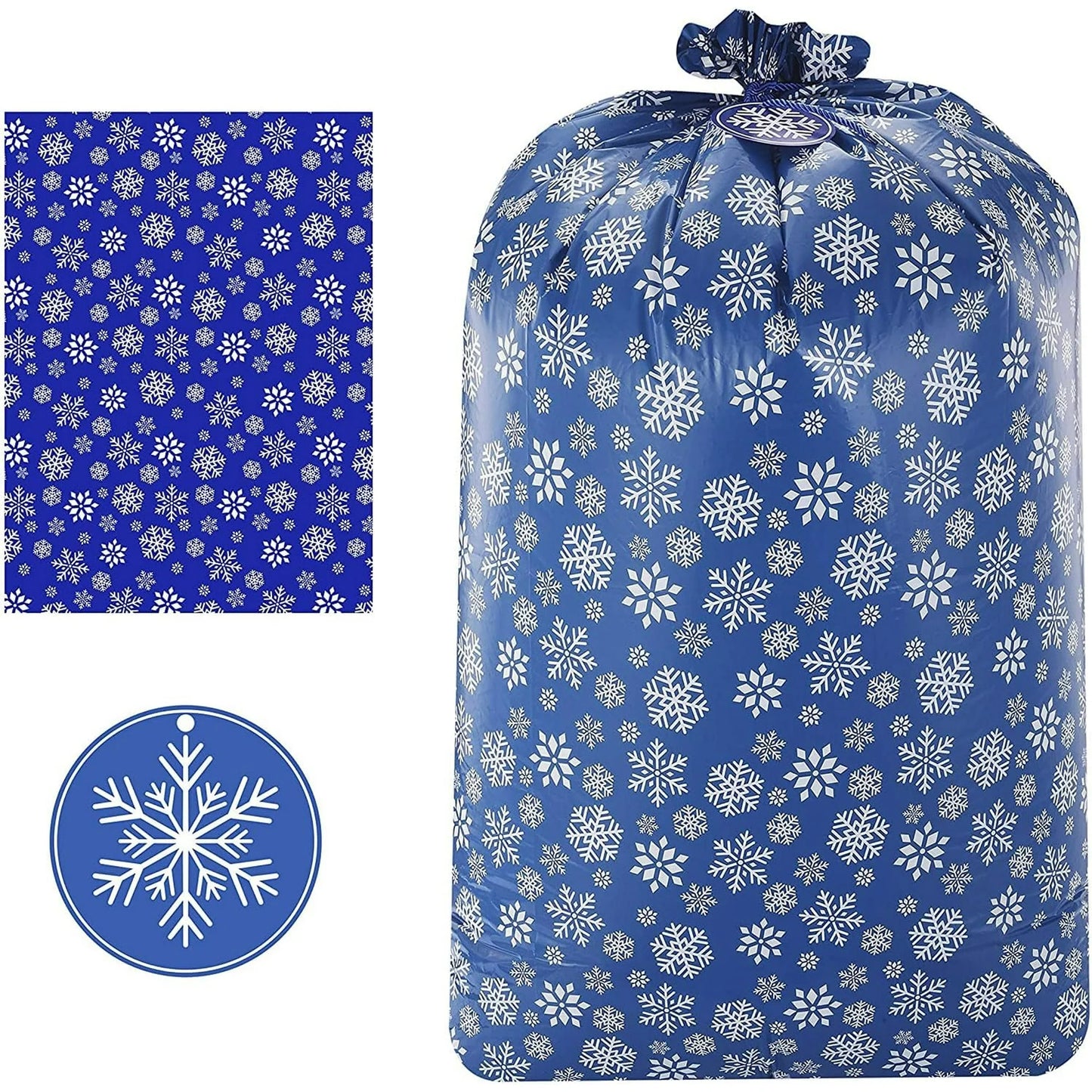 Joyfy 3 Pcs 56”x36”Jumbo Christmas Gift Bag Parties Blue for Xmas Large Holiday Plastic Gift Bag Christmas Decorations Carry-on Luggage Large Toys and Stuffed Animals