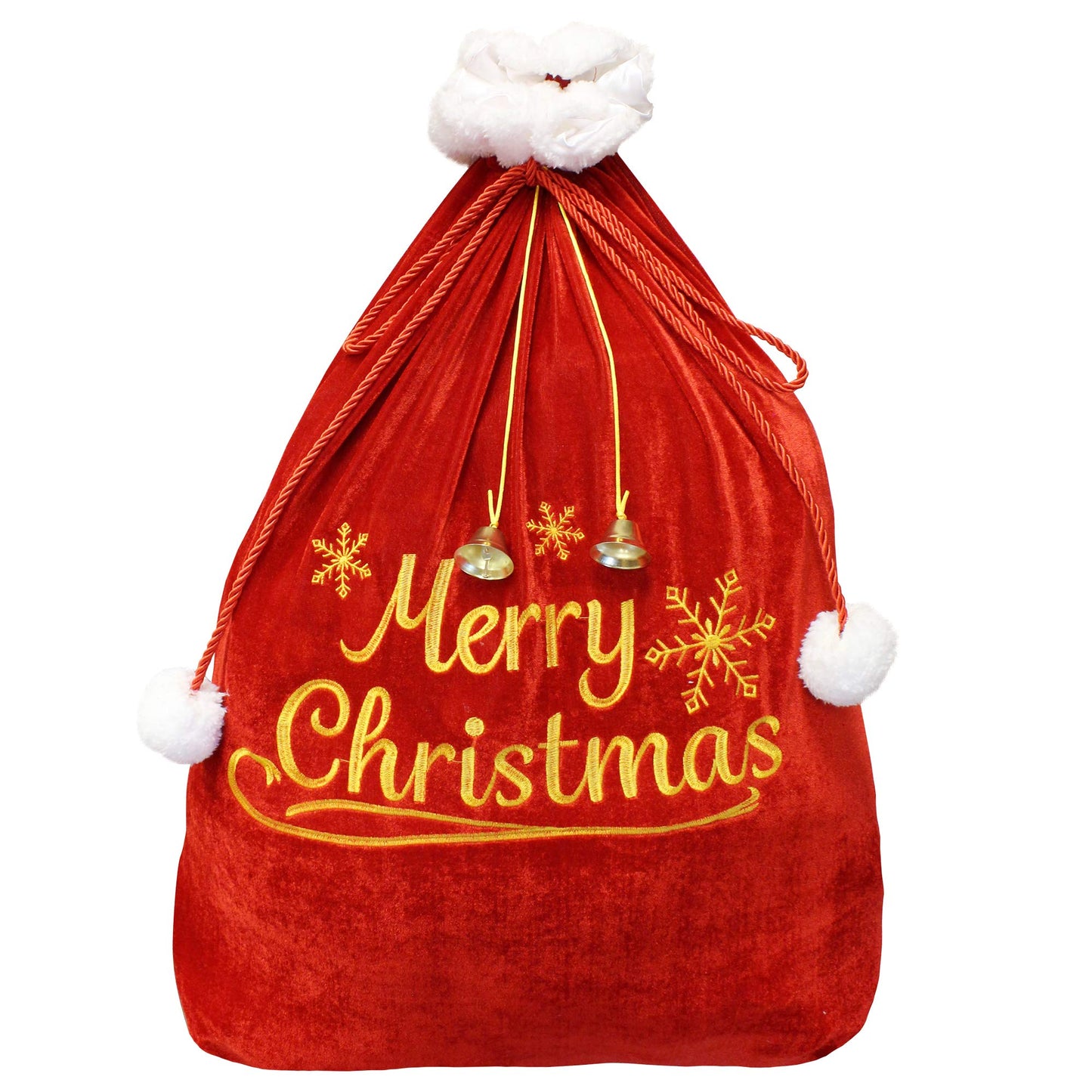 Joyfy Christmas Gift Bag 31" x 27" Santa Sack with Cord Drawstring for Indoor Xmas Give Decoration, Holiday Gift Decoration, Giant Presents Gifts Wrap
