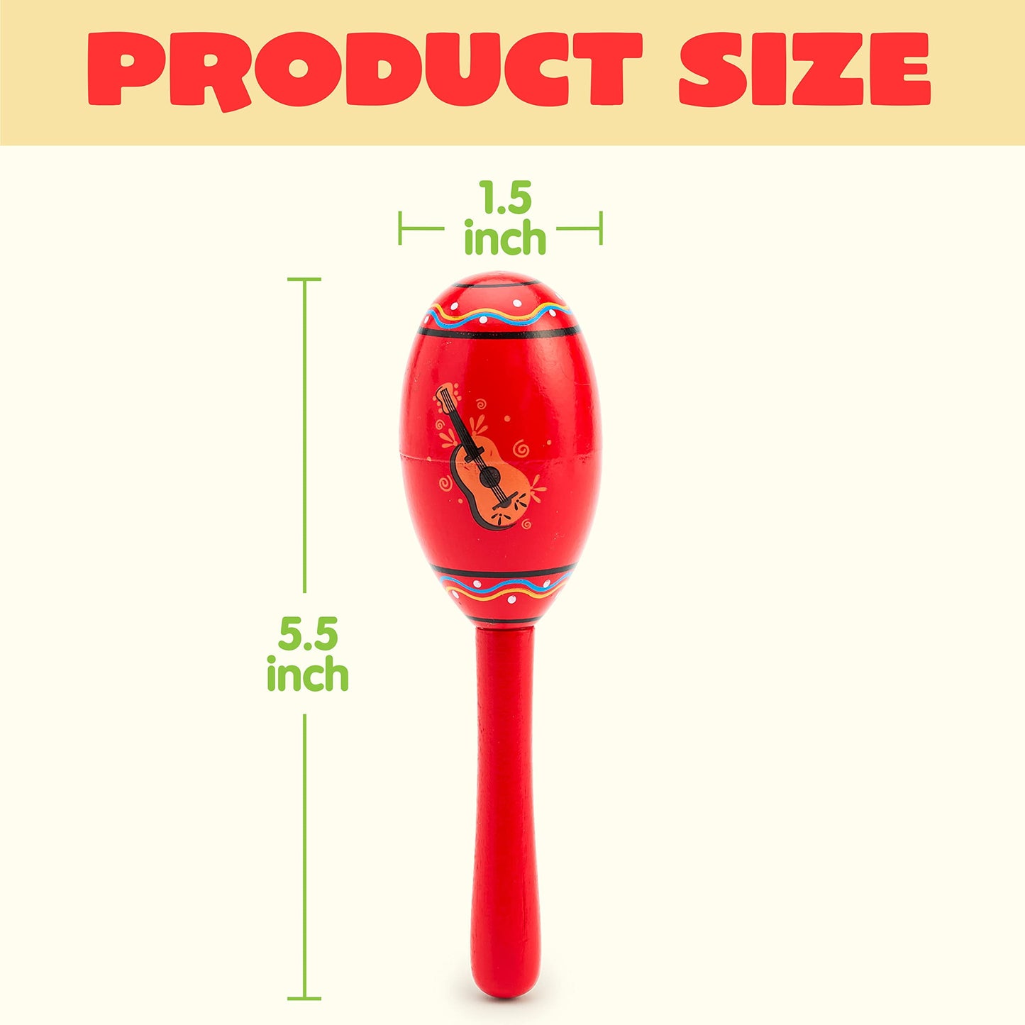 24 mini wooden carnivals Maracas, 6 designed noise generators for Mexican carnivals