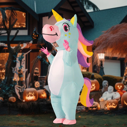 SYNCFUN Inflatable Adult Halloween Costume, Full-Body Blue Unicorn Costume, Perfect for Halloween Dress up Parties