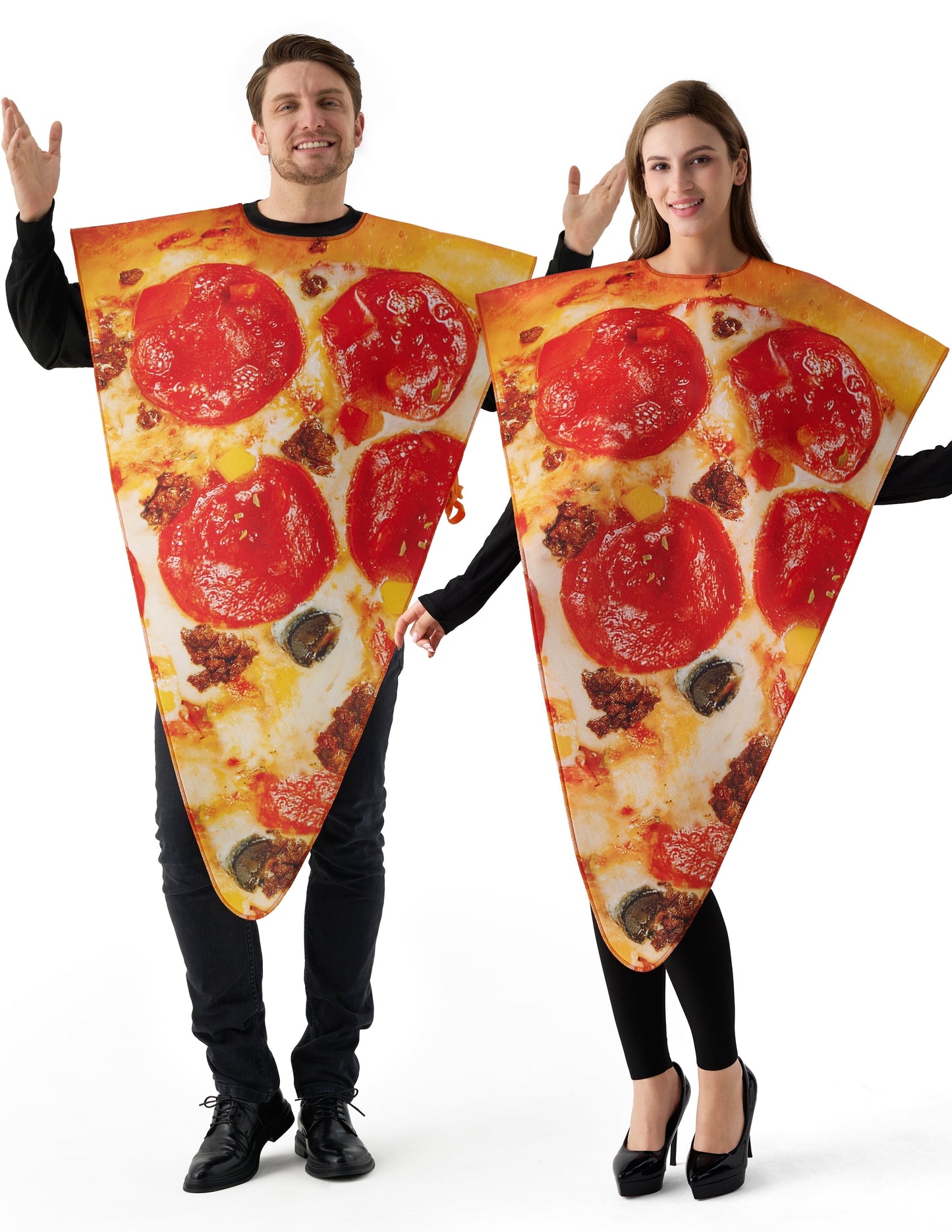 Joyfy Halloween Pizza Costume for Adults, Pizza Slice Food Costume Funny Suit for Unisex Men Women Halloween Party Fancy Dress up Cosplay