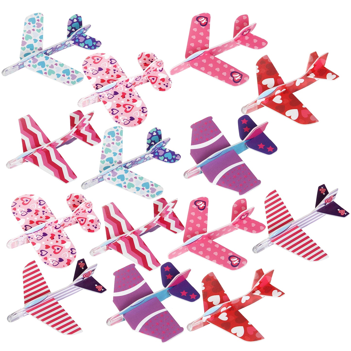 28 Packs Valentines Day Foam Airplanes Cards with Boxes for Kids Boys, Valentines School Classroom Exchange Cards Gifts