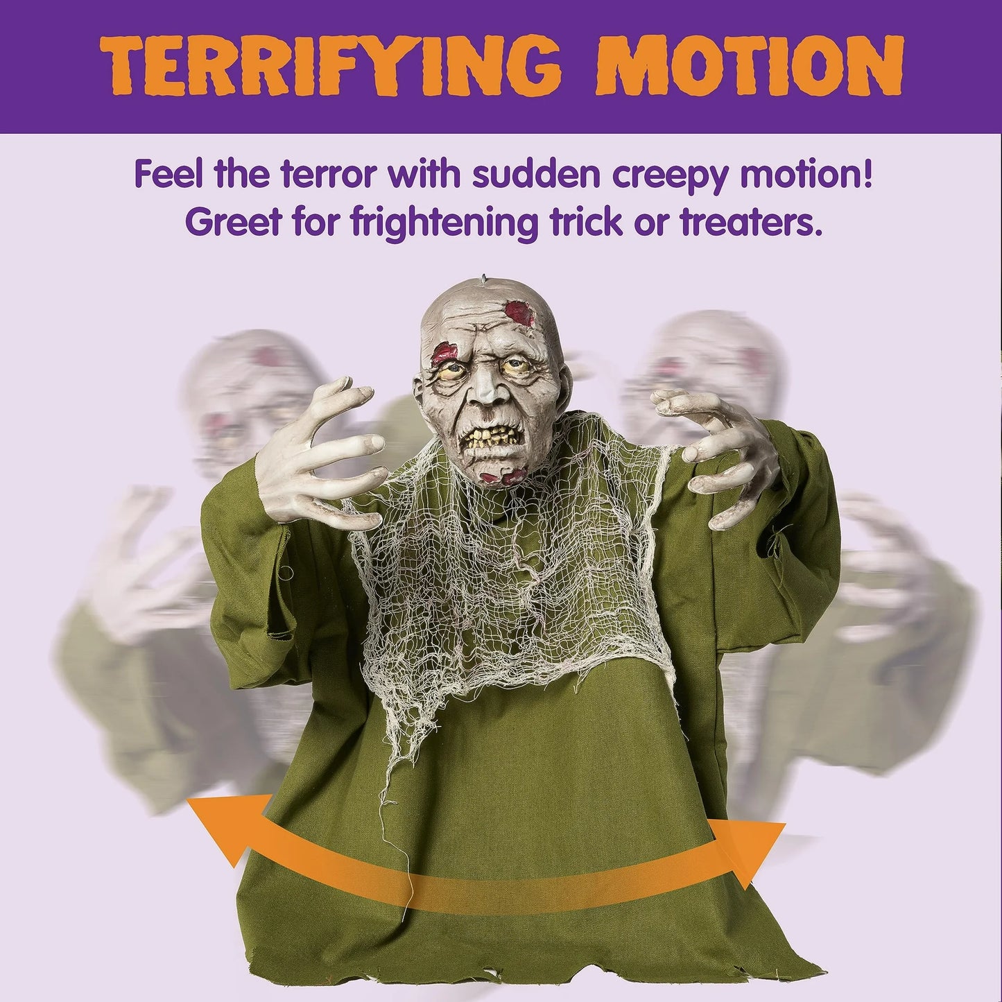 Joyfy Halloween Groundbreaker Animated Halloween Decorations Zombie with Crawling Creepy Animatronic Decorations with Movable Arms,Outdoor Scary Halloween Yard Decorations
