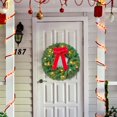 Joyfy 3 Pcs 19" Christmas Pre-Lit Wreath with LED Lights with Ribbon, for Front Door Decoration and Indoor Outdoor Christmas Decorations Window Door