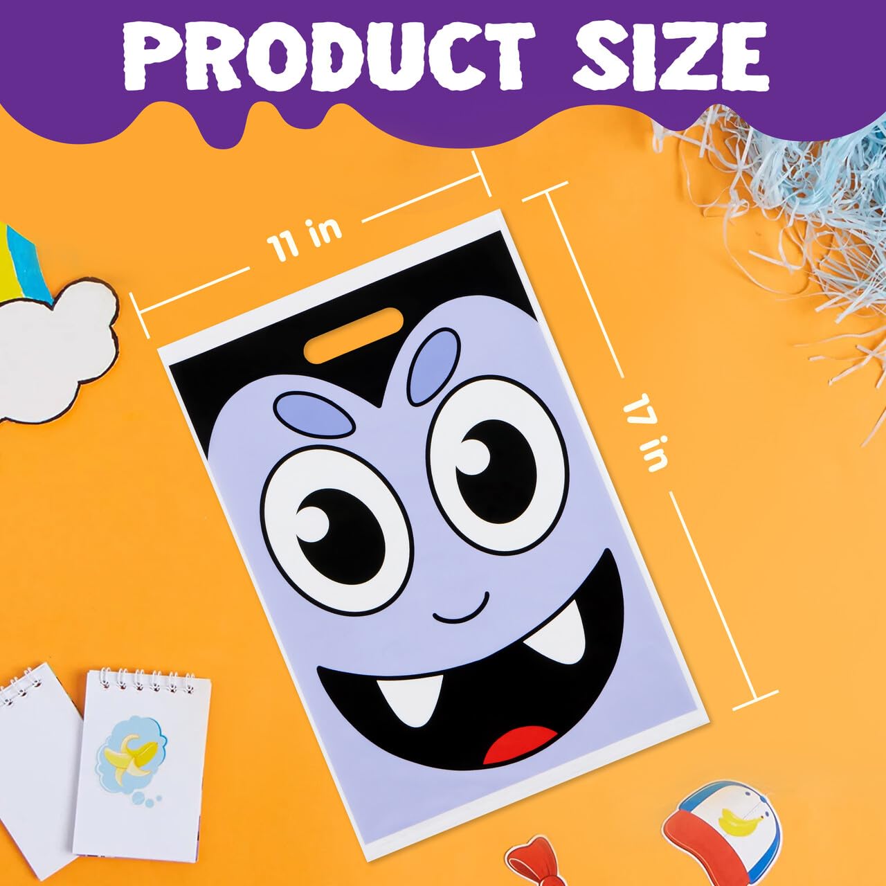 Joyfy 72 Pcs Halloween Goodie Bags,Trick or Treat Bags Plastic Halloween Bags for Kids,Halloween Party Favors Classroom Goody Bags