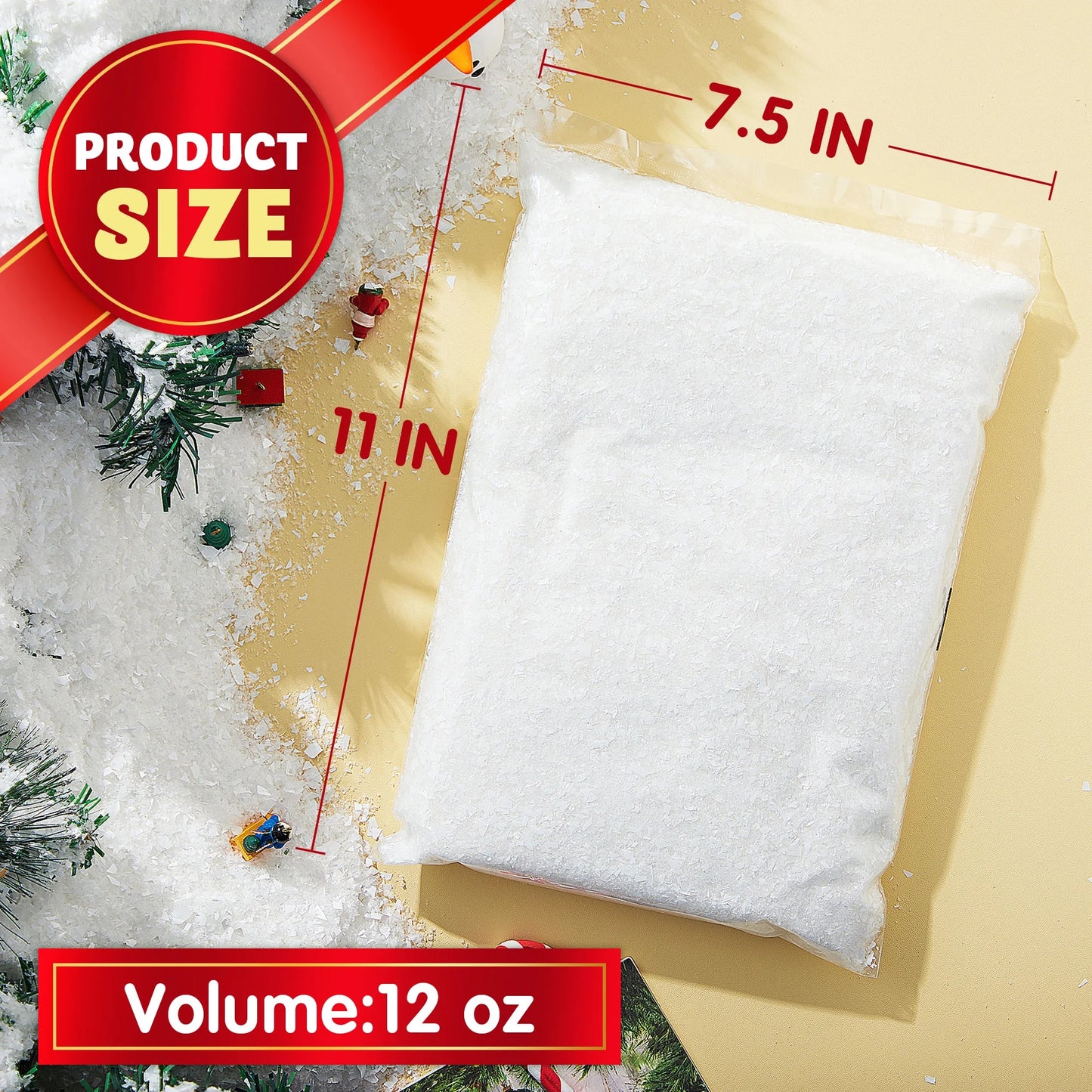 Joyfy 12 Oz Artificial Snow, 320g Plastic Fake Snow for Winter Decoration and Handcraft (White)