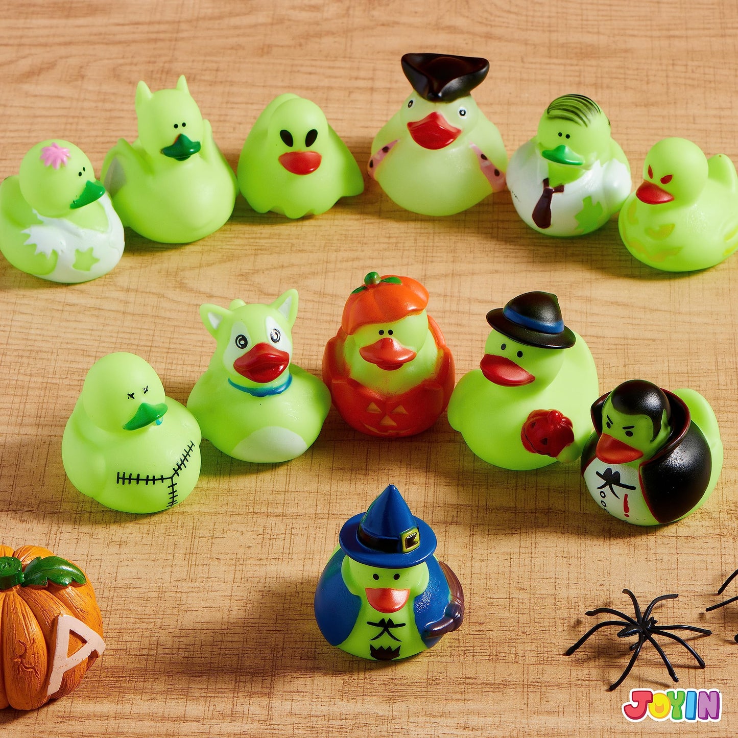 SYNCFUN 12 Pcs Halloween Rubber Ducks,Halloween Toys Glow-in-The-Dark Rubber Ducks in Bulk for Baby Toddlers Kids,Halloween Bath Toy Basket Prizes,Halloween Toys for Trick or Treaters