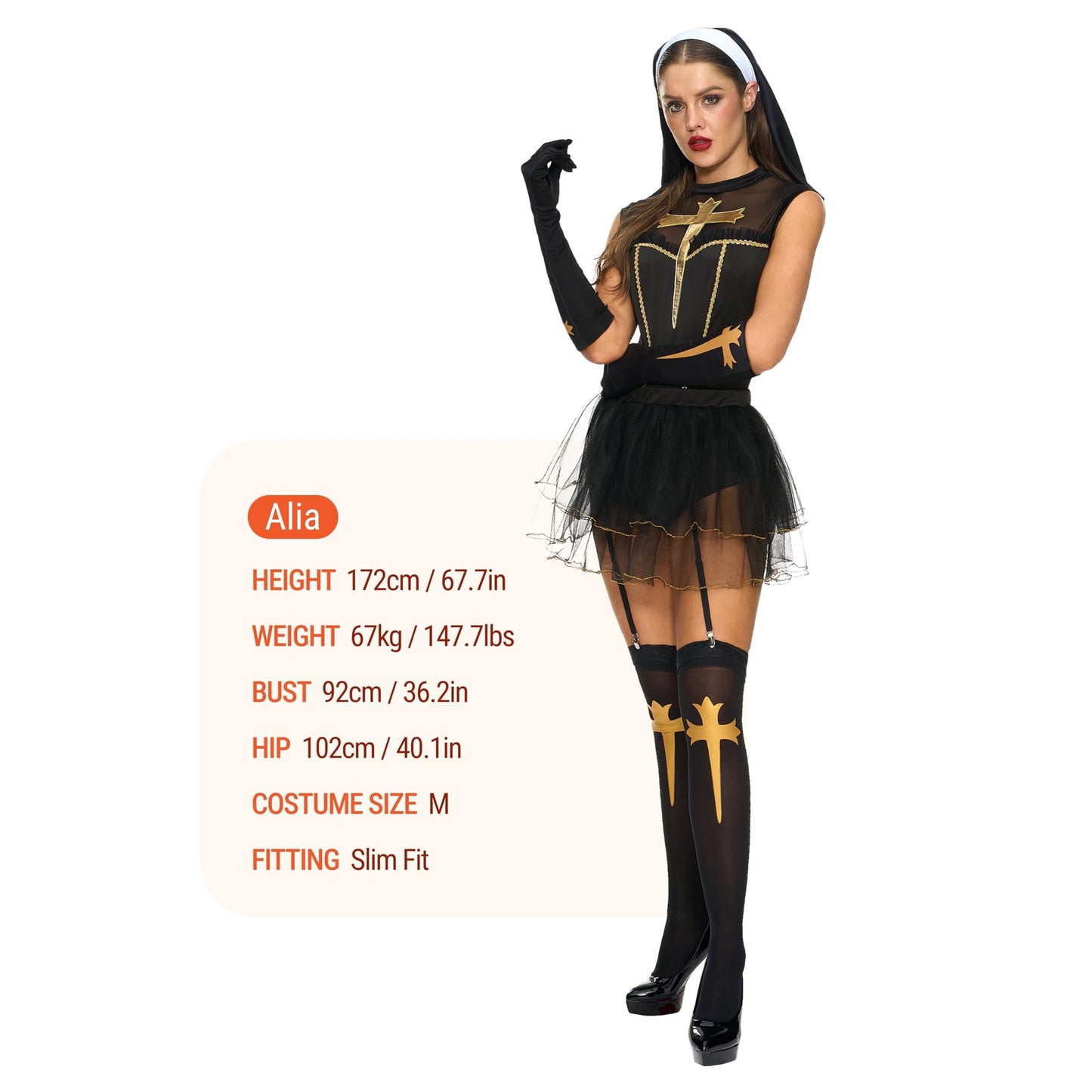 SYNCFUN Women Nun Costume for Halloween Costumes Woman