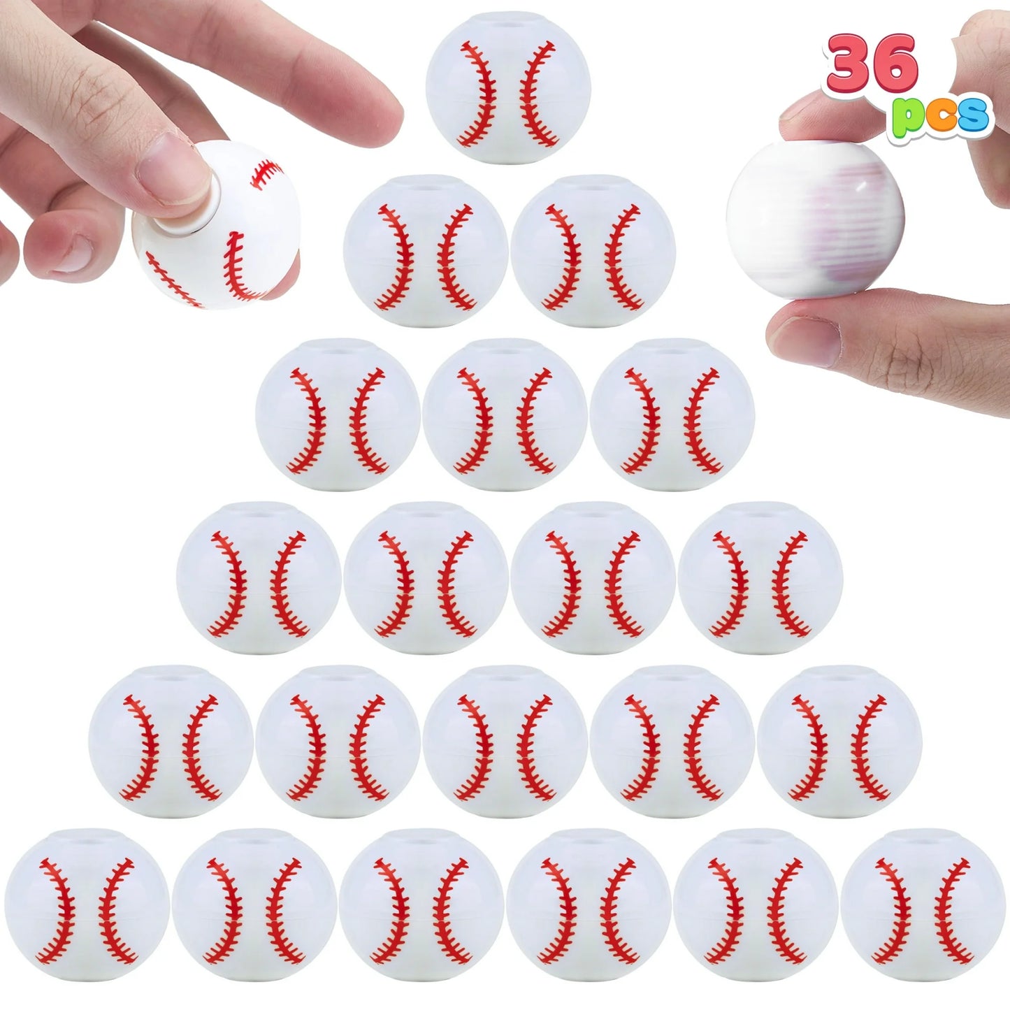 36 Pack Baseball Party Favors for Kids Fidget Spinners Balls Fidget Toys Bulk, Goodie Bags Stuffers, Treasure Box Toys for Classroom, School Reward