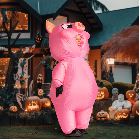 Syncfun Halloween Inflatable Costume for Adults, Air Blow-up Piggy Dress Up Unisex Cosplay Costume (Pink)