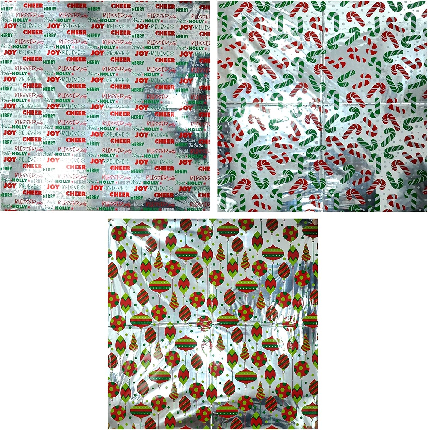 SYNCFUN 150 Sheets Christmas Tissue Paper Bulk 20"x 20" Assorted Hologram & Prints Easy and Fast Holiday Gift Wrapping for Party Favors Goody Bags, Xmas Presents Wrapping Stocking Stuffers
