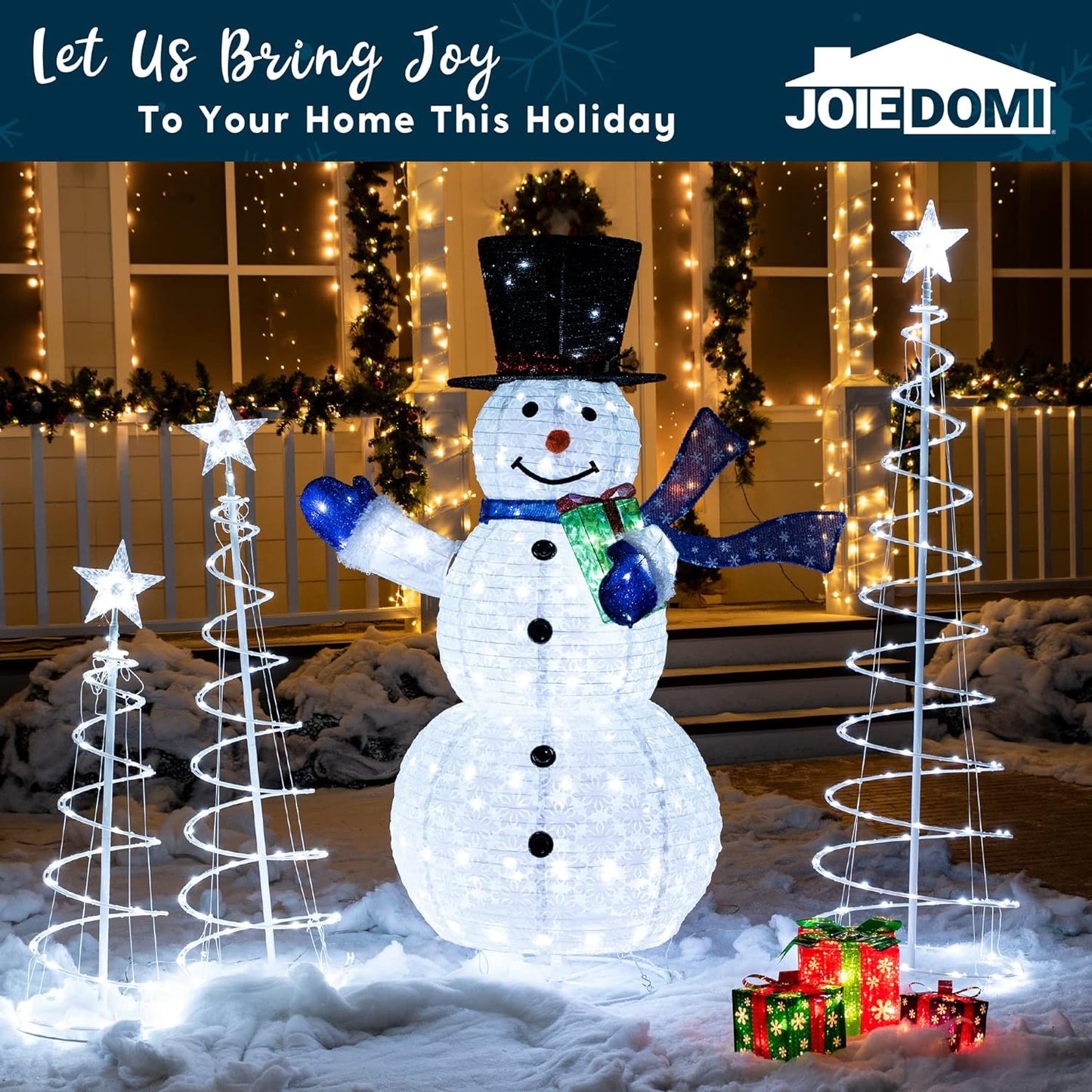 Syncfun 5 FT Snowman Yard Light Christmas Outdoor Decorations,150 LED Snowman Christmas Decorations,Christmas Yard Light with Stakes Holiday Decor