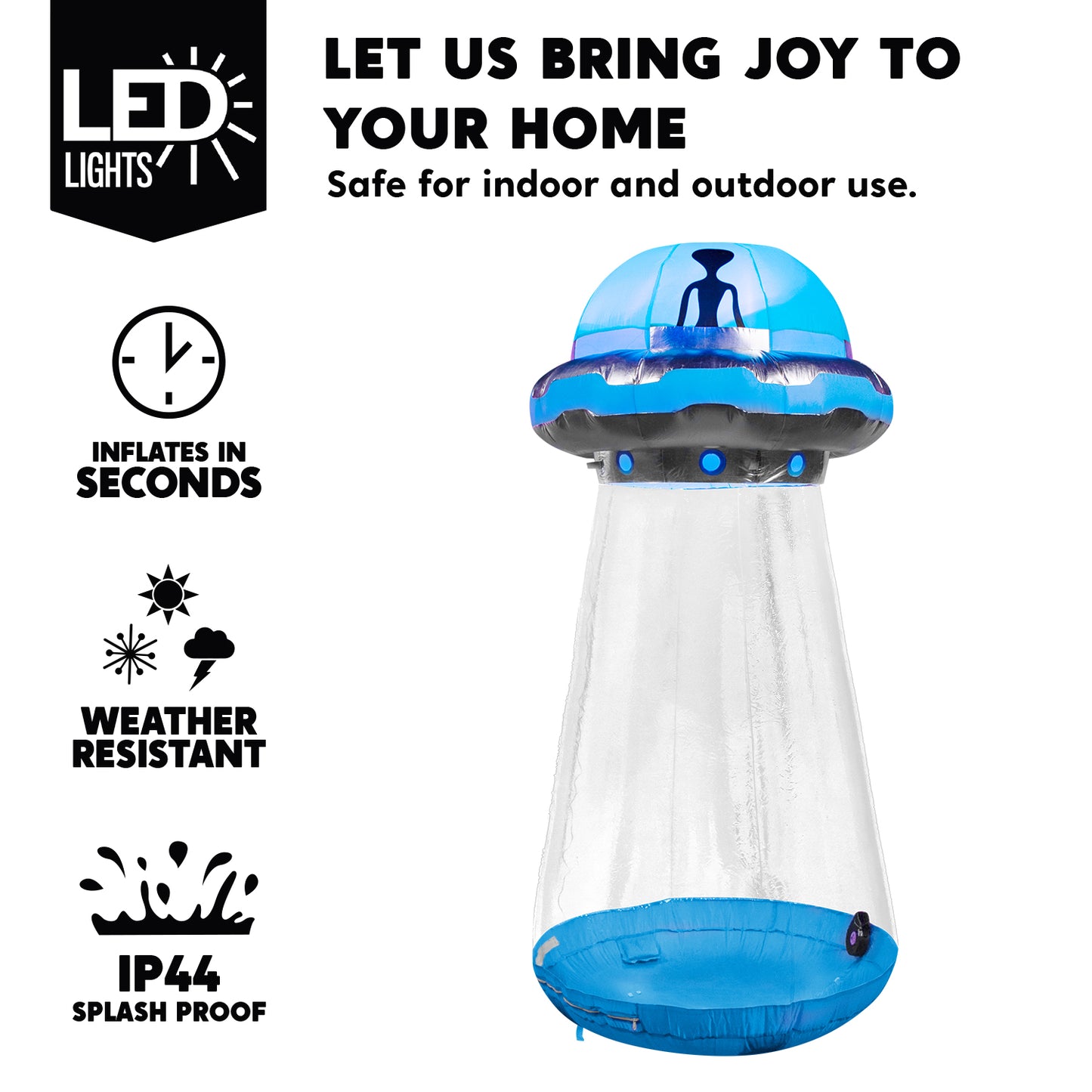 Syncfun 4 FT Halloween Inflatable UFO Alien Decoration with Built-in LEDs,UFO Halloween Decorations Outdoor Blow Up Yard Lawn Decoration