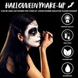 Joyfy 26 Pcs Halloween Makeup Kit,Halloween Family Makeup Set Face Painting Kit with with Zombie Green Ooze,Fake Blood Costume and More for Vampire Cosplay
