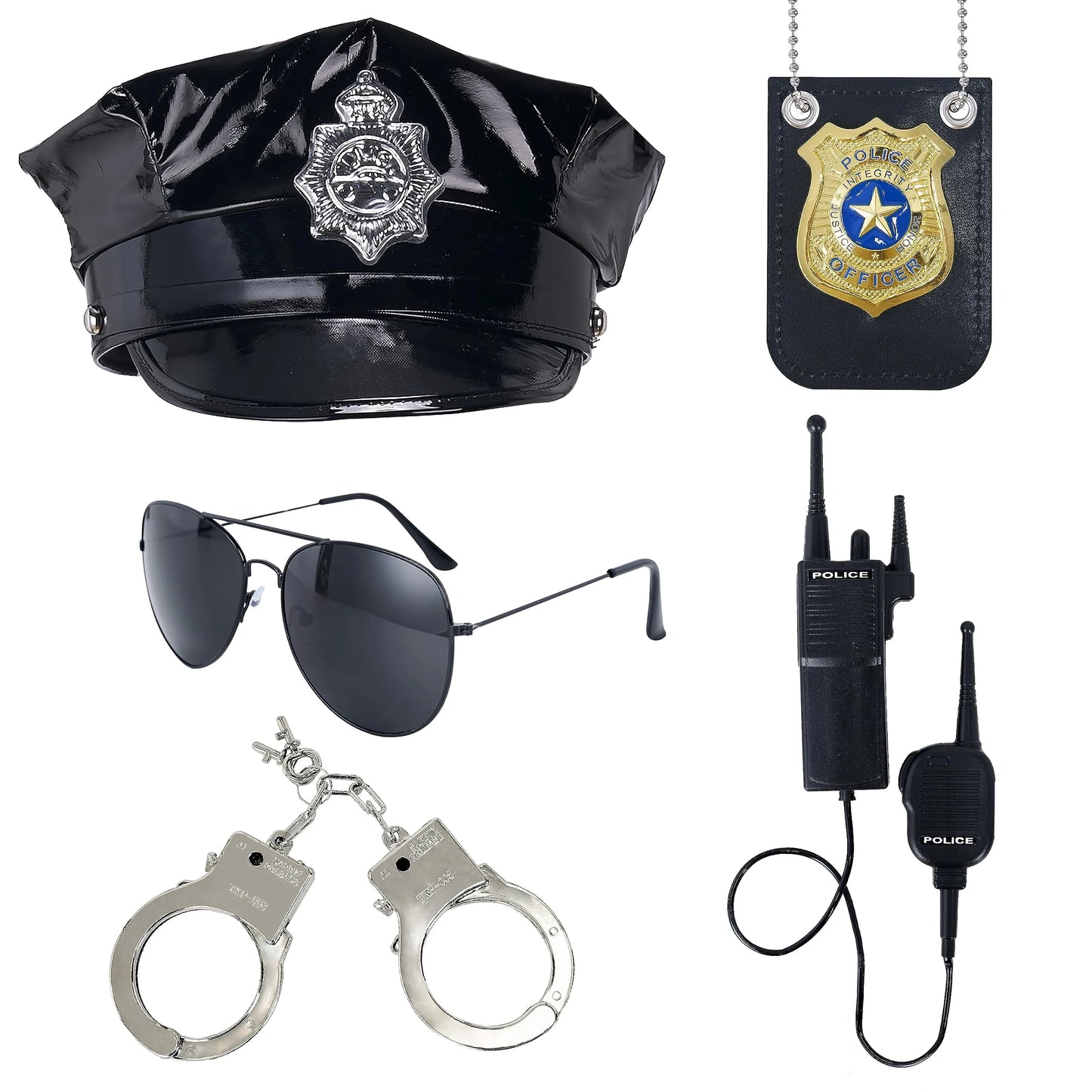 Syncfun Halloween costume for Adults,kids,police role play set (5 pieces),Cosplay police accessories