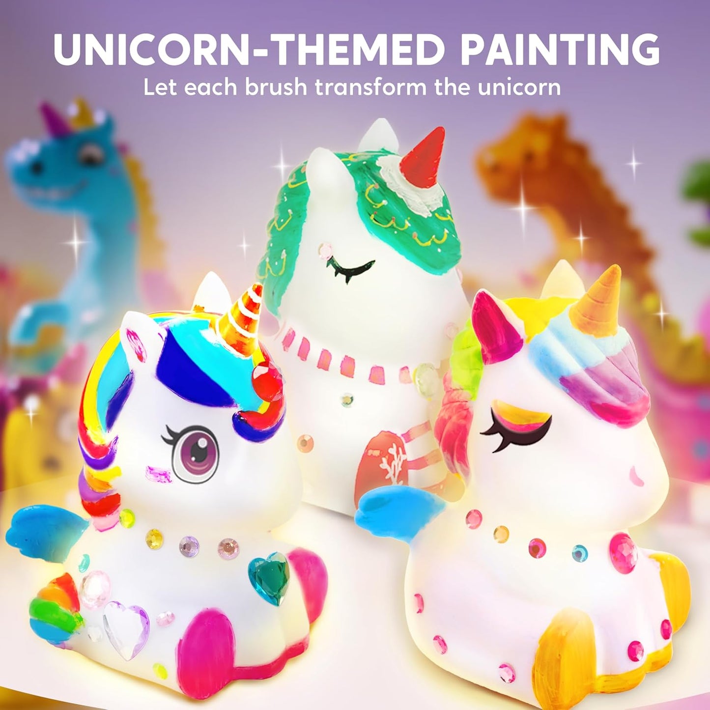 Klever Kits Unicorn Painting Crafts Kit, DIY Unicorn Night Light Gift for Girls Ages 6+ Years