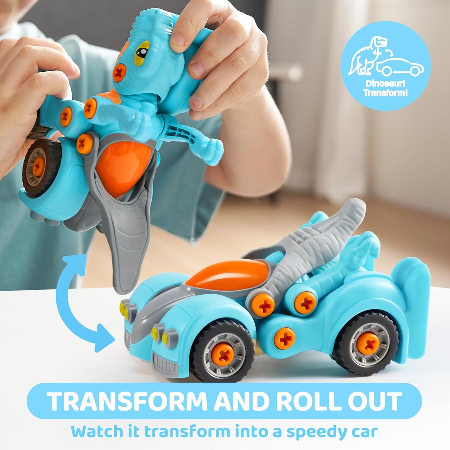 Lalalark Take Apart Dinosaur Toys for Kids, Educational Construction Building Kids Toy with Electric Drill - Best Gifts for Toddlers Age 3-8 Year Old