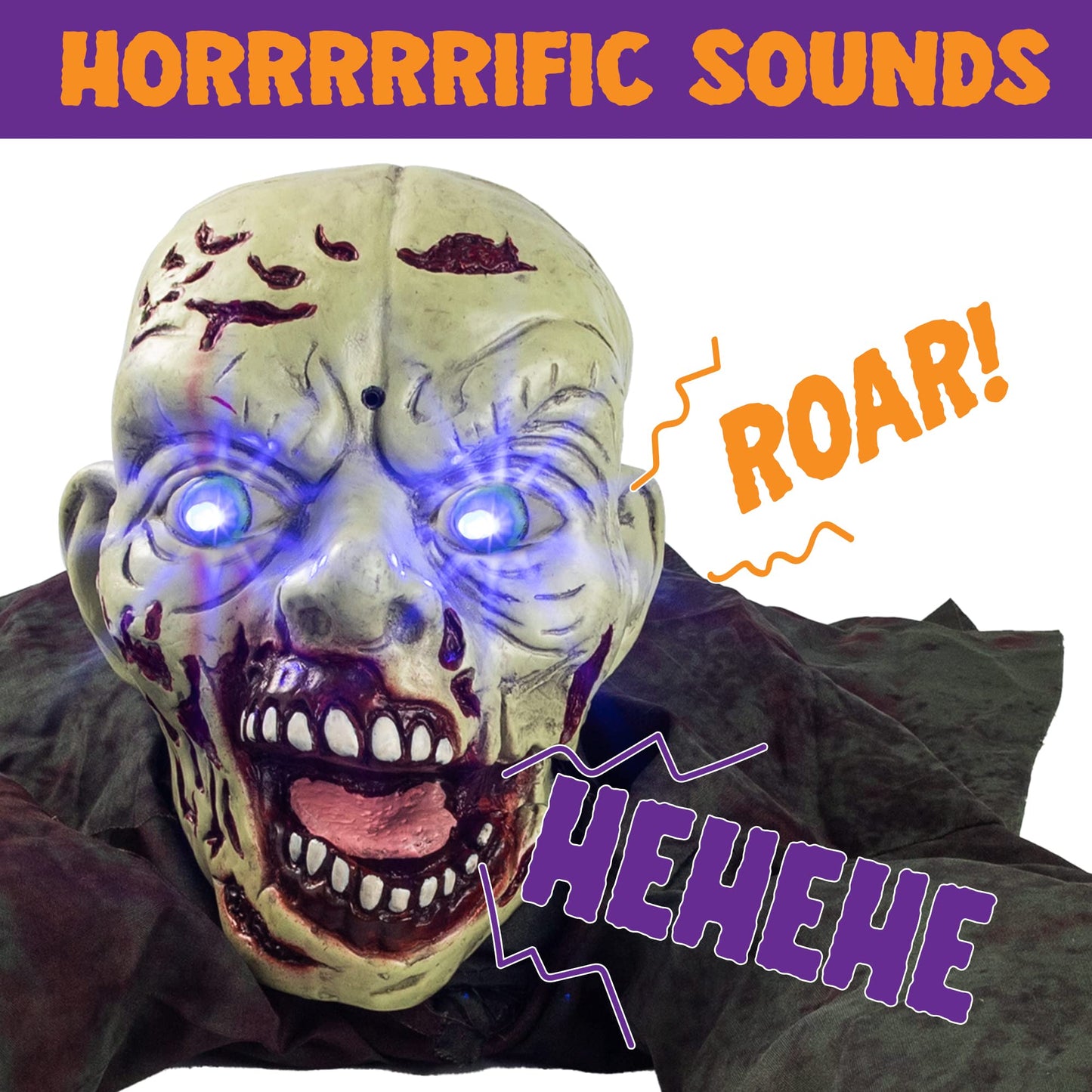 Joyfy Halloween Groundbreaker Animated Halloween Decorations Zombie with Creepy Sound and Flashing Eyes,Outdoor Scary Halloween Yard Decorations,Haunted House Decorations