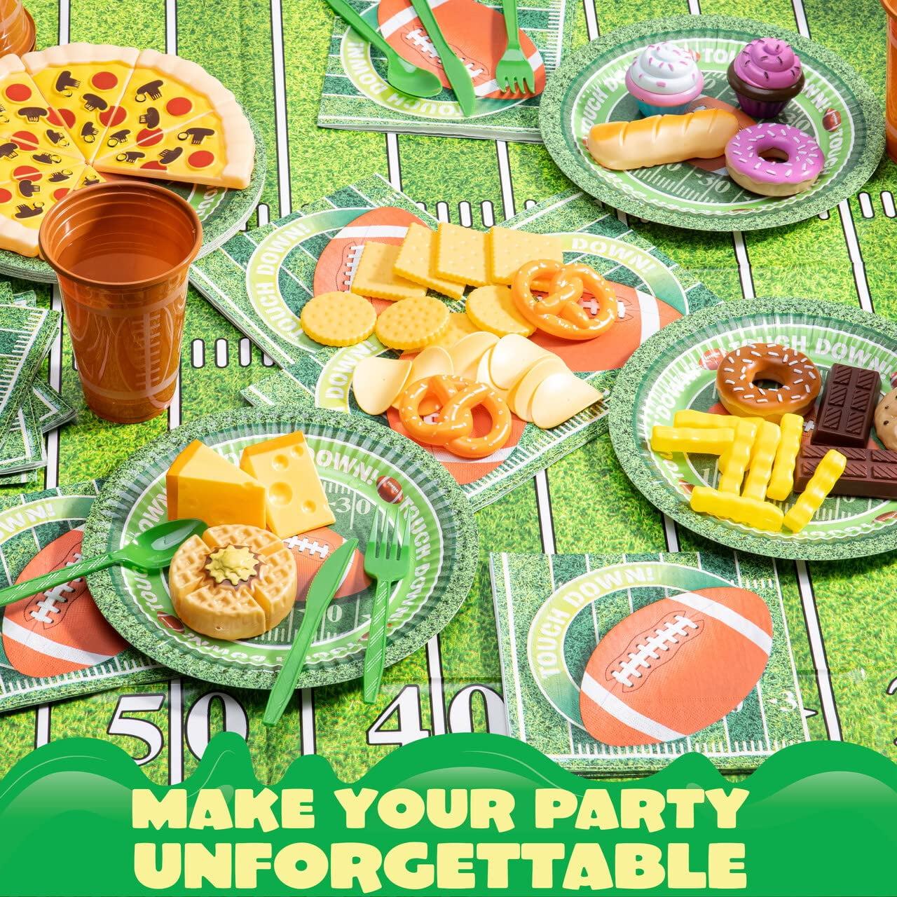 4-piece match day football tablecloth, tablecloth, floor to ceiling party decoration
