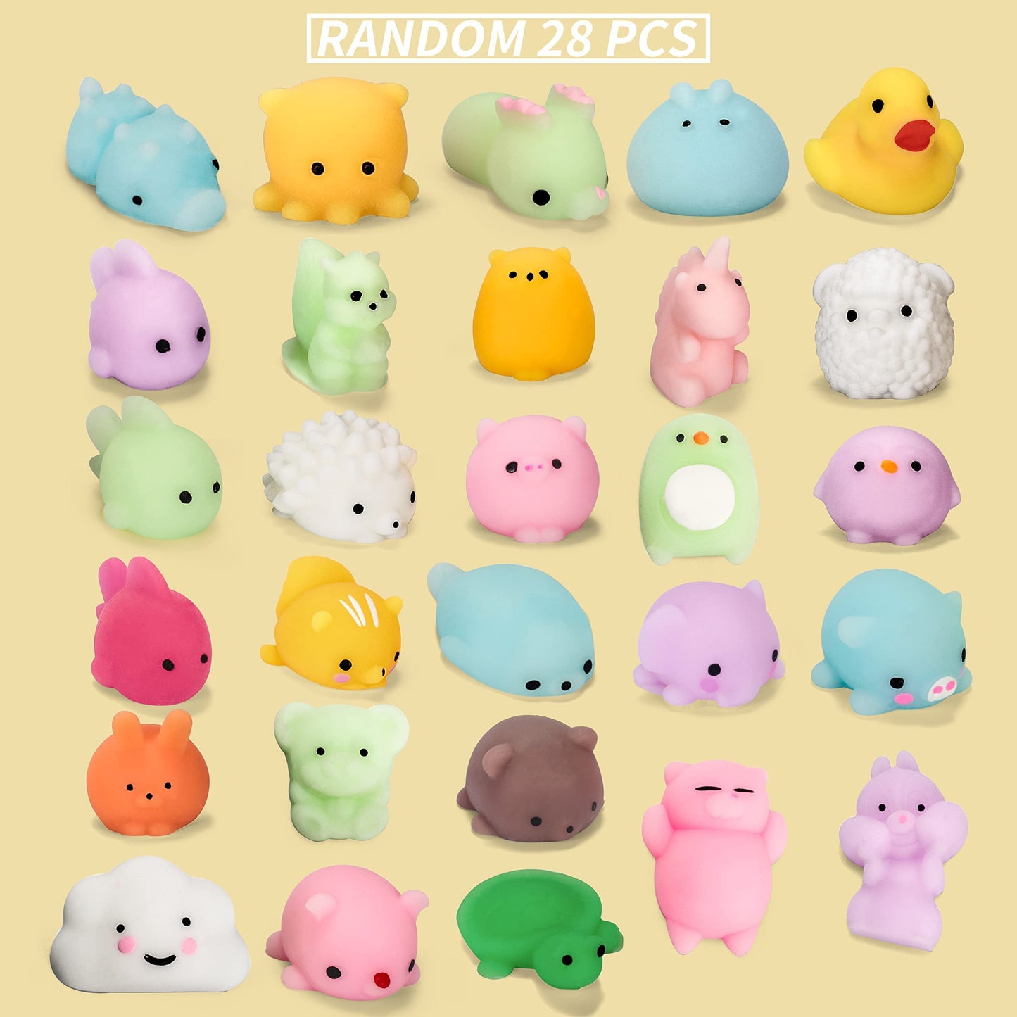 56 pcs (28 Valentines Day Cards with 28 Mochi Squishy Toys) for Kids, Fidget Mini s with Heart Boxes School Class, Valentines Day Gifts Set Exchange Prizes