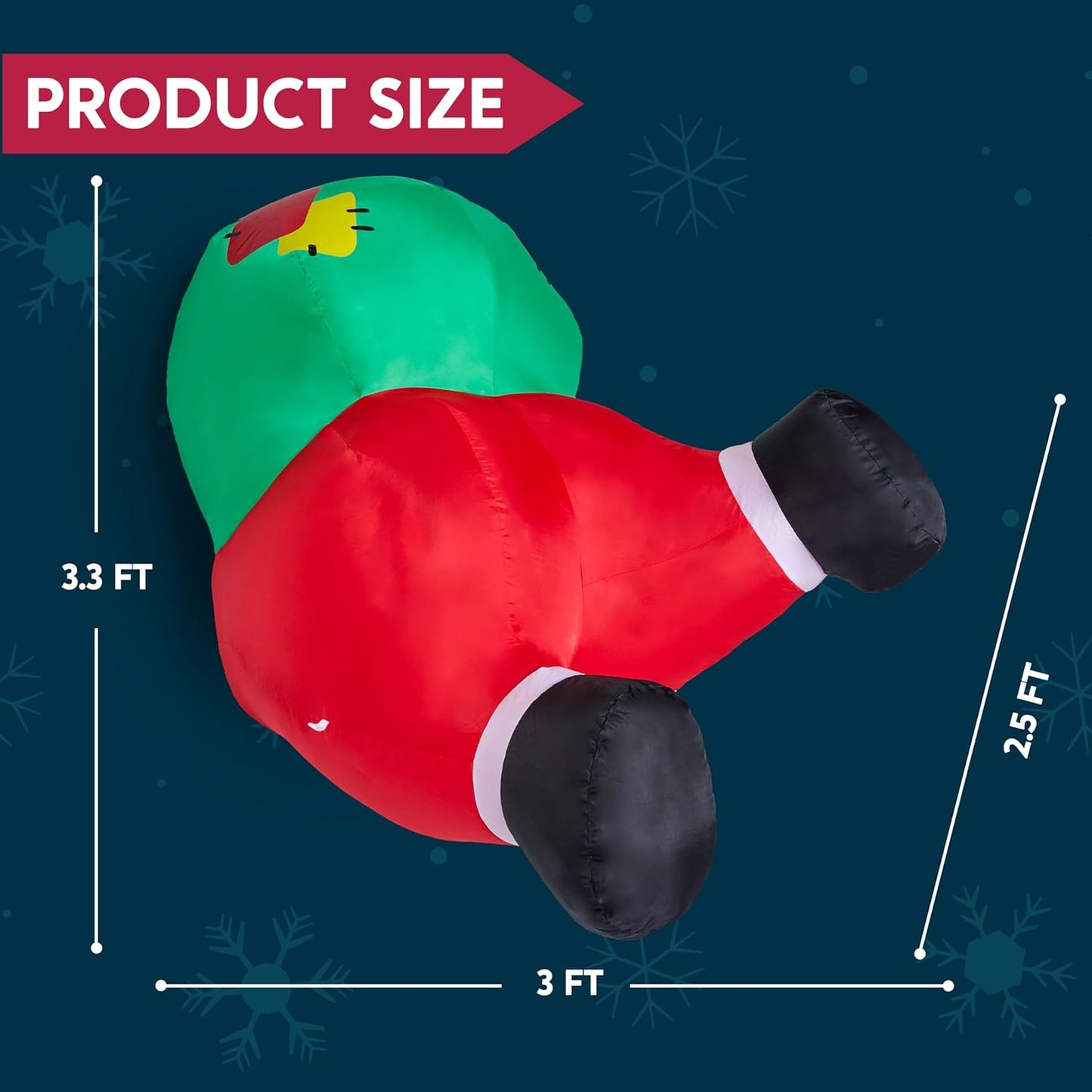 Syncfun 3 FT Christmas Inflatables Window Outdoor Decorations, Santa Butt Stuck Broke Out from Window Blow Ups Yard with Built-in LEDs for Holiday Party Garden Lawn Decor