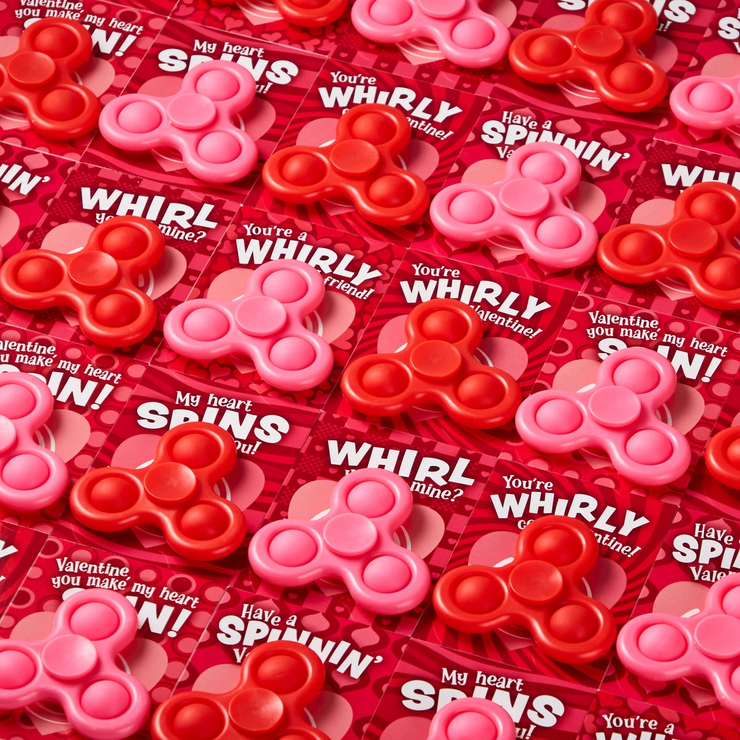 30 Packs Valentine's Day Gift Cards with Fidgets Spinners, Pop Bubble Spinners Fingertip Toys, Stress Relief Fidget Toys for Kids Valentine's Party Favors, School Prize and Goody Bag Filler