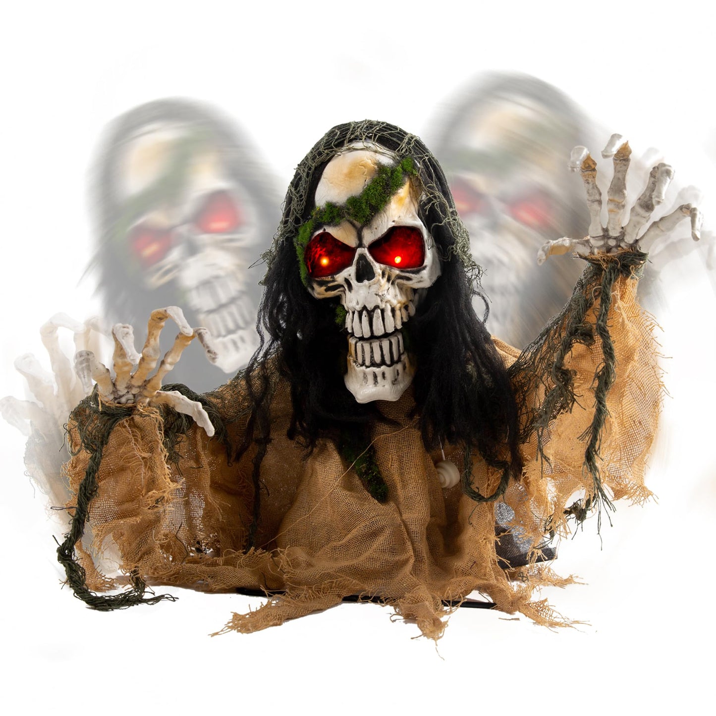 Joyfy Animated Halloween Groundbreaker Halloween Decorations Skeleton Zombie with Sound and Flashing Eyes,Outdoor Scary Halloween Yard Decorations,Haunted House Decorations