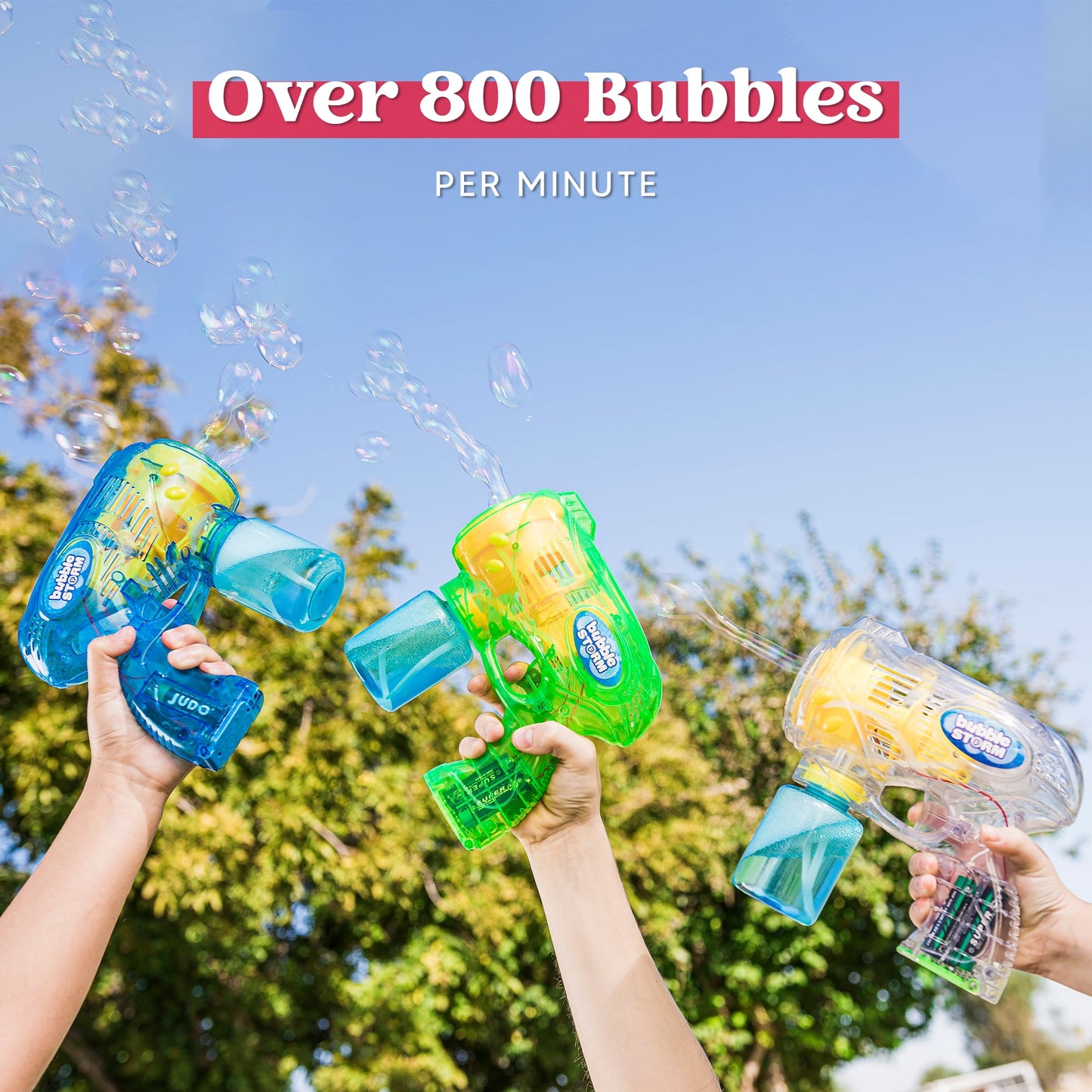3 Pcs Bubble Gun for Kids, Bubble Blaster Toys with Bubble Solution for Kids Easter Summer Outdoor Game Party Favor