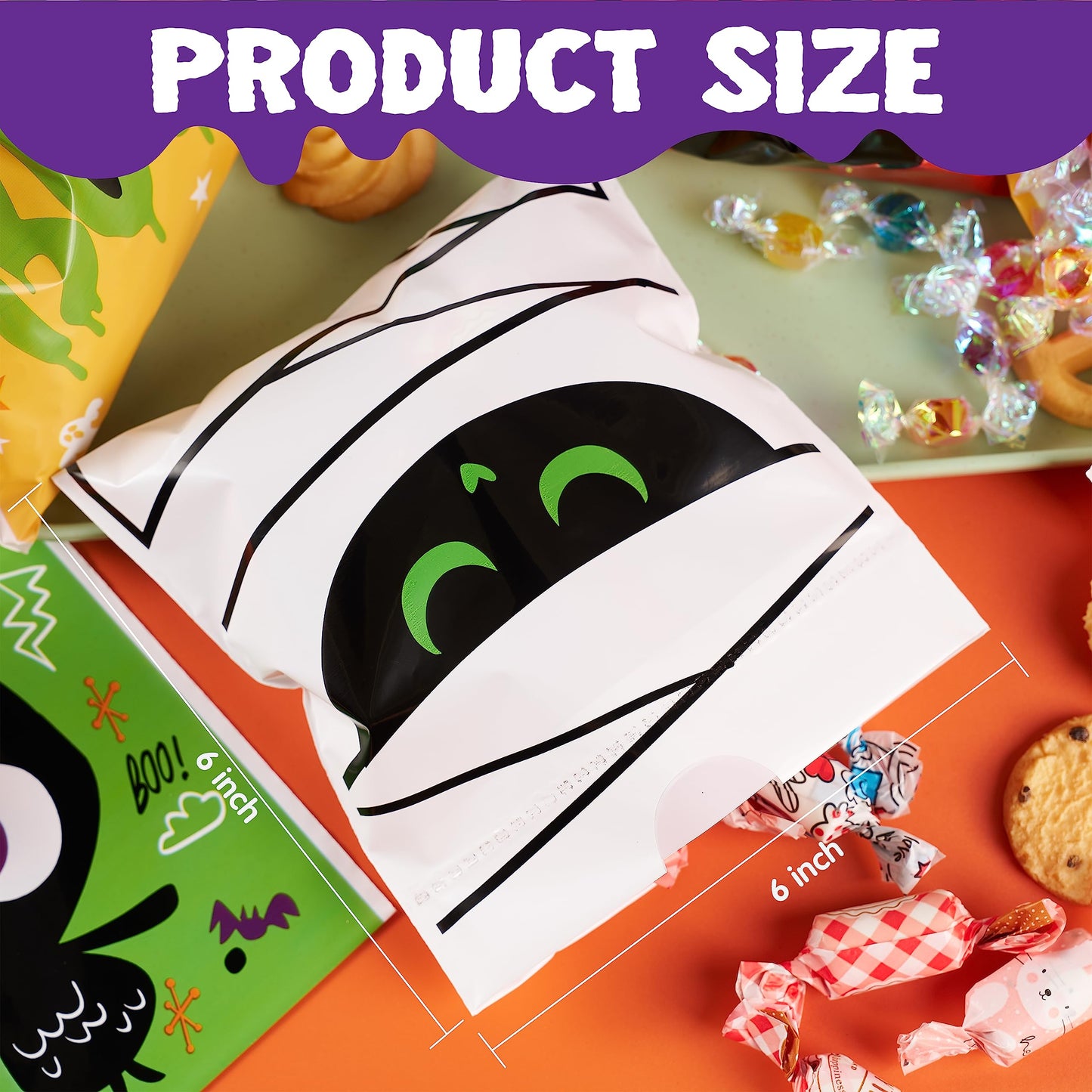 Joyfy 108 Pcs Halloween Treat Bags,Halloween Small Drawstring Candy Bags Goodie Bags Trick or Treat Bags Gift Bags,Halloween Bags Party Favors,Halloween Bags Bulk