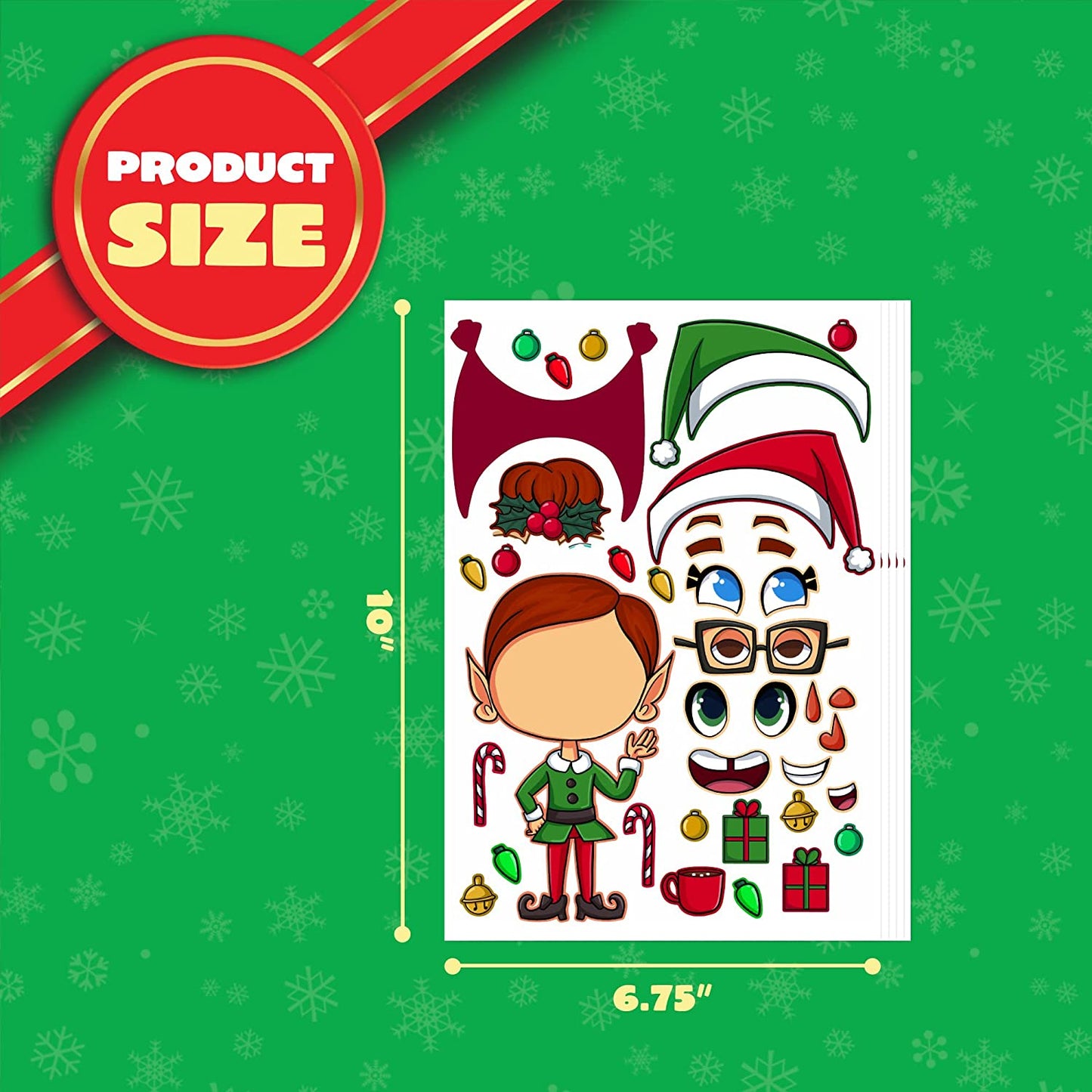 SYNCFUN 36 Pcs Christmas Make-a-face Sticker Sheets for Kids, Make Your Own Christmas Characters Mix and Match Sticker Sheets for Kids Party Favors Christmas Craft Kits