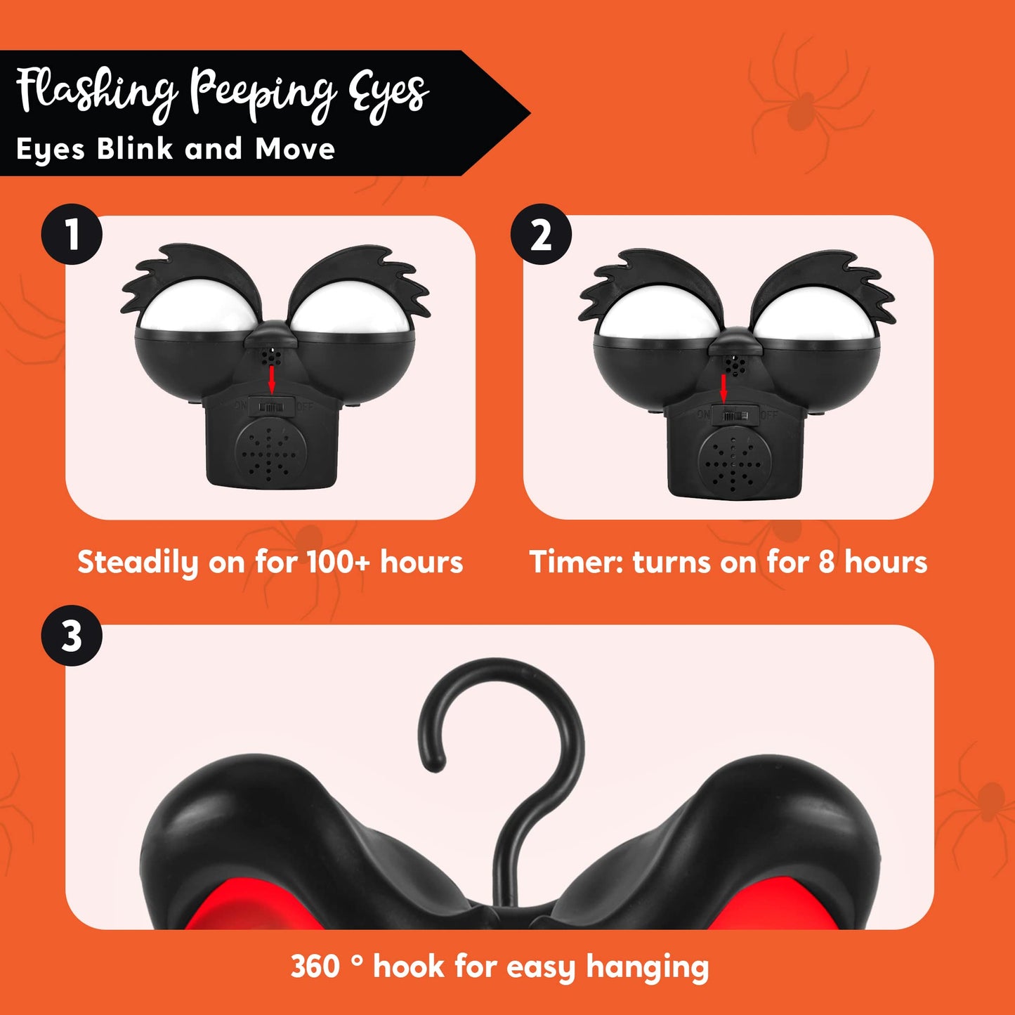 SYNCFUN 3 Packs Halloween Animated Flashing Peeping Eyes Lights Decorations,Outdoor Halloween Light Decorations,Halloween Car Decorations