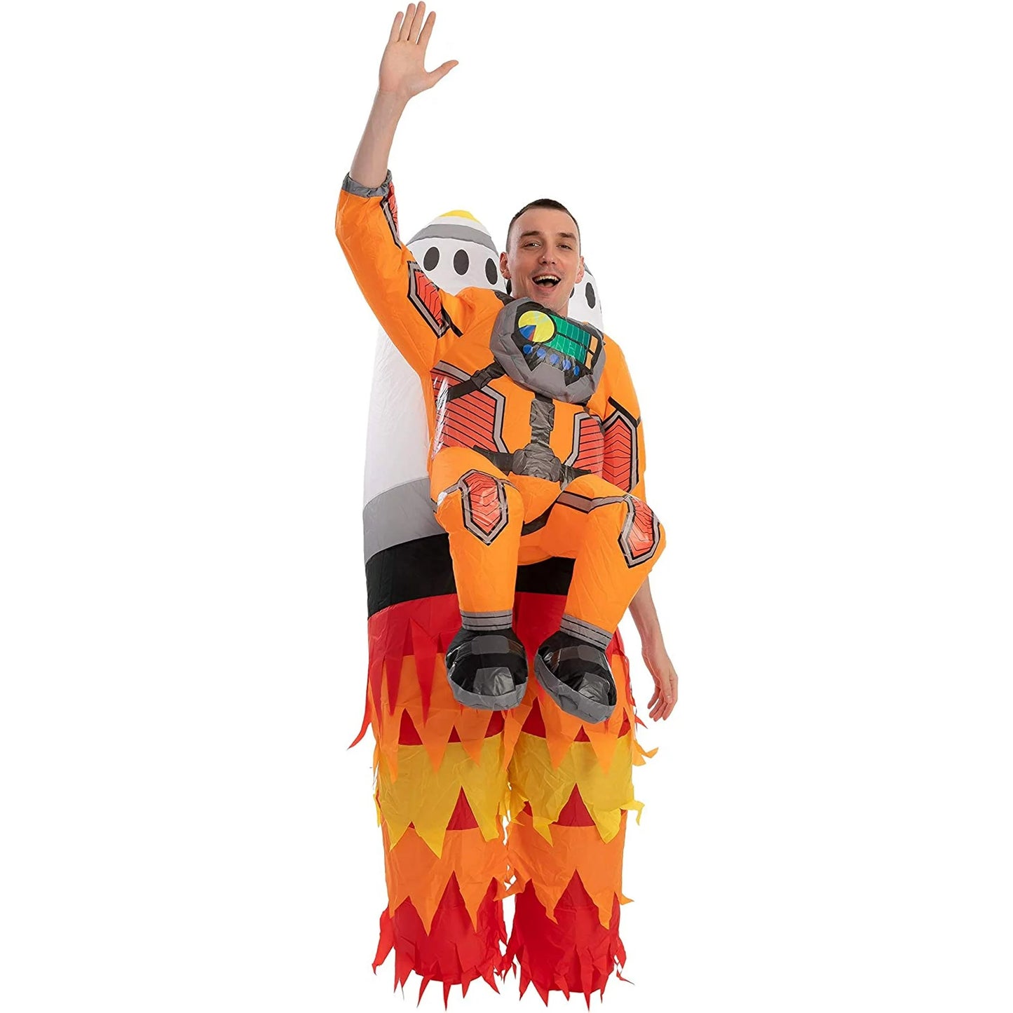 Spooktacular Creations Inflatable Halloween Costume for Adult Jet Pack Astronaut Inflatable Costume with Rockets, Halloween Unisex Cosplay Accessories, Space Costume