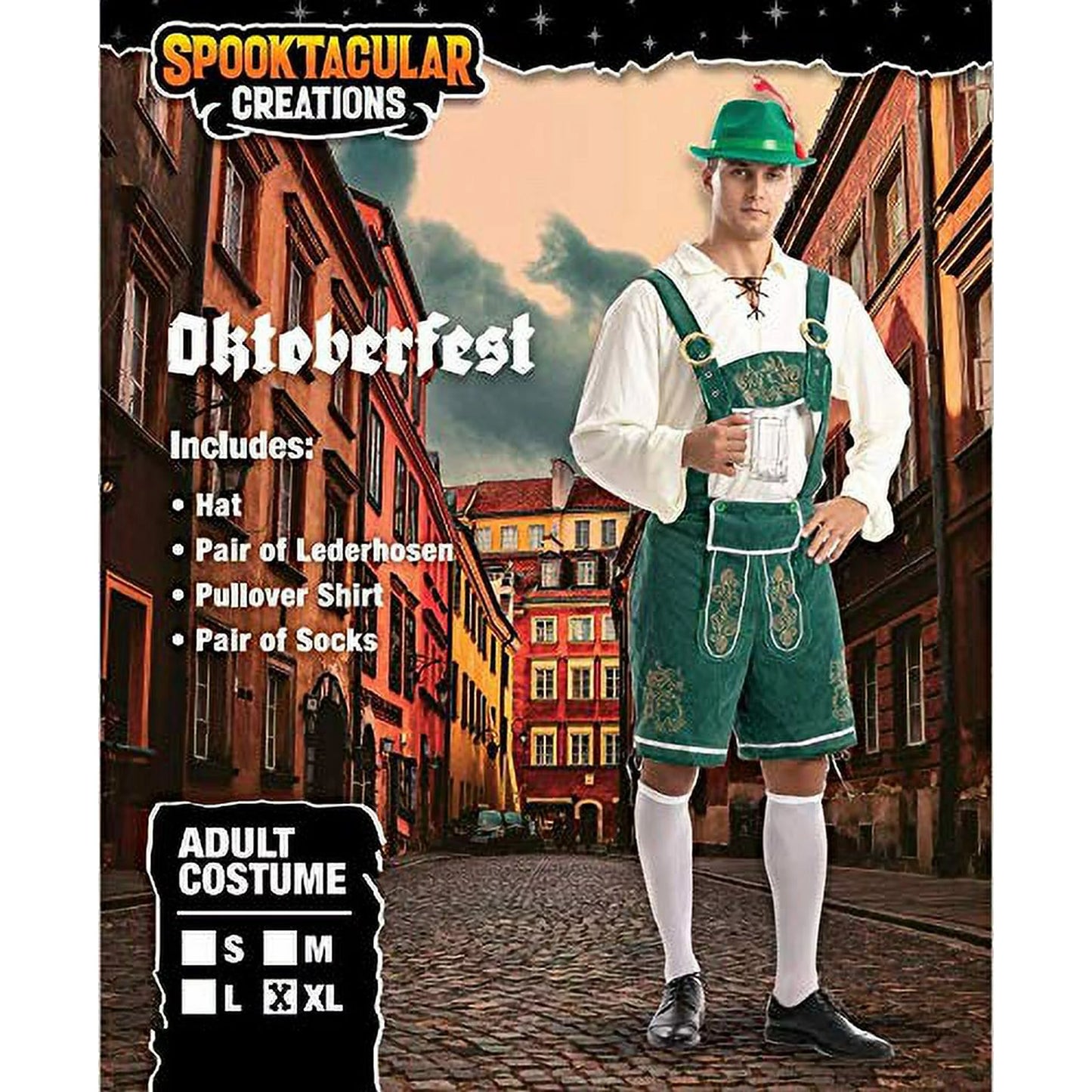 Spooktacular Creations Men German Bavarian Oktoberfest Fancy Costume Set for Halloween Adults, L