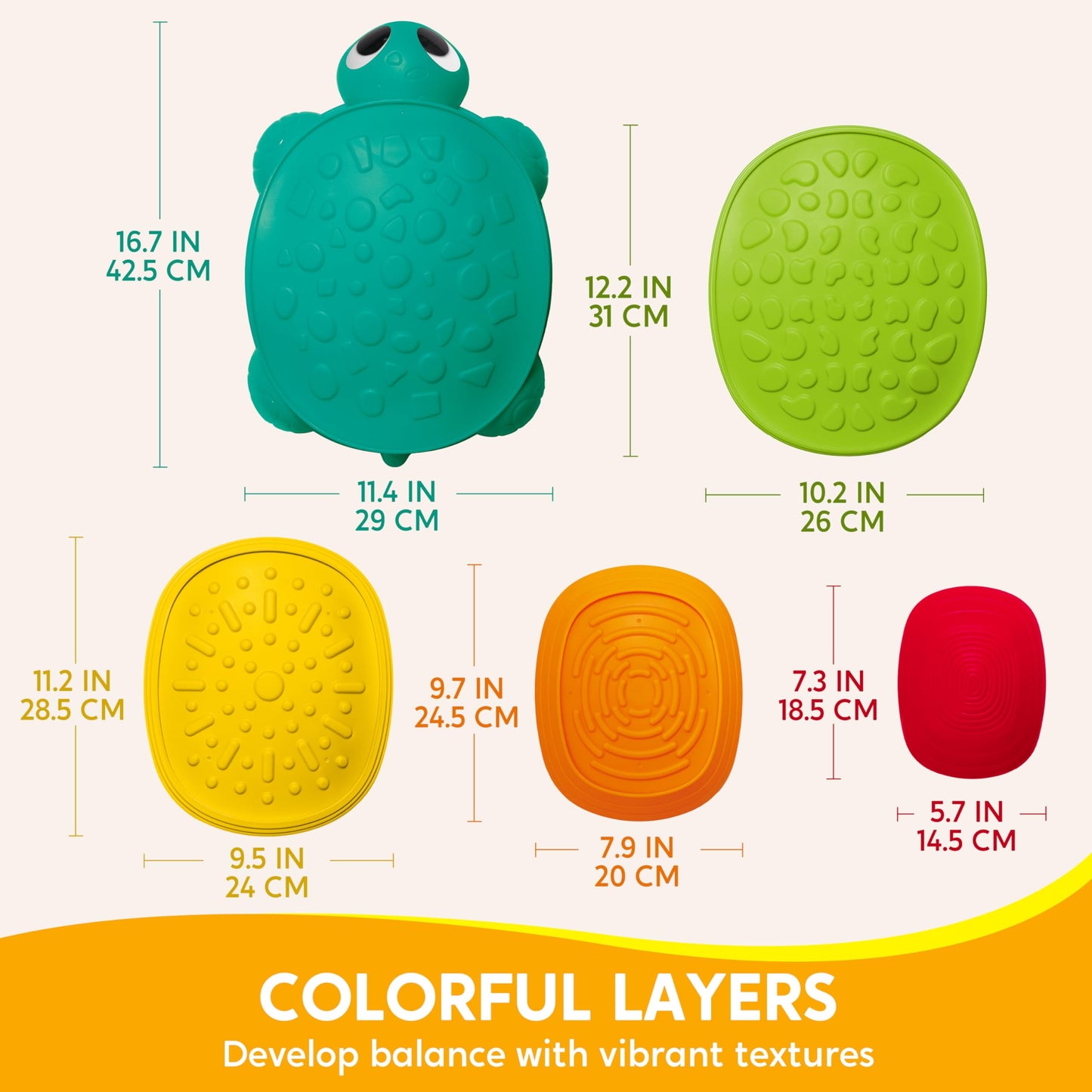 Joyfy Turtle Stepping Stones for Kids ,Toddler Obstacle Course Coordination Sensory Game