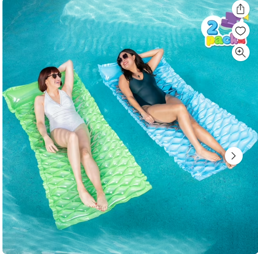 2 Packs Inflatable Pool Mat Float for Adult, Swimming Pool Lounge Float Pool Mat Float Raft Lounge