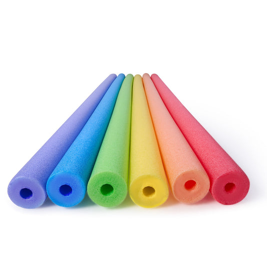 6 Packs 48 Inches Foam Pool Noodles (Multicolor)