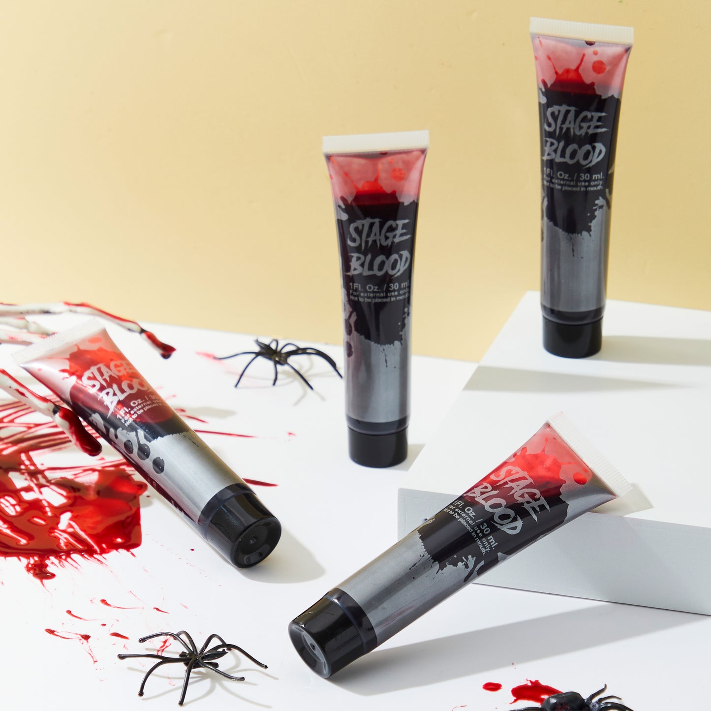 SYNCFUN 4 Pcs Halloween Fake Blood,1oz Vampire Blood Makeup Tube,Halloween Blood Zombie Makeup,Vampire Makeup Kit for Adults,Halloween Costume Vampire Accessories
