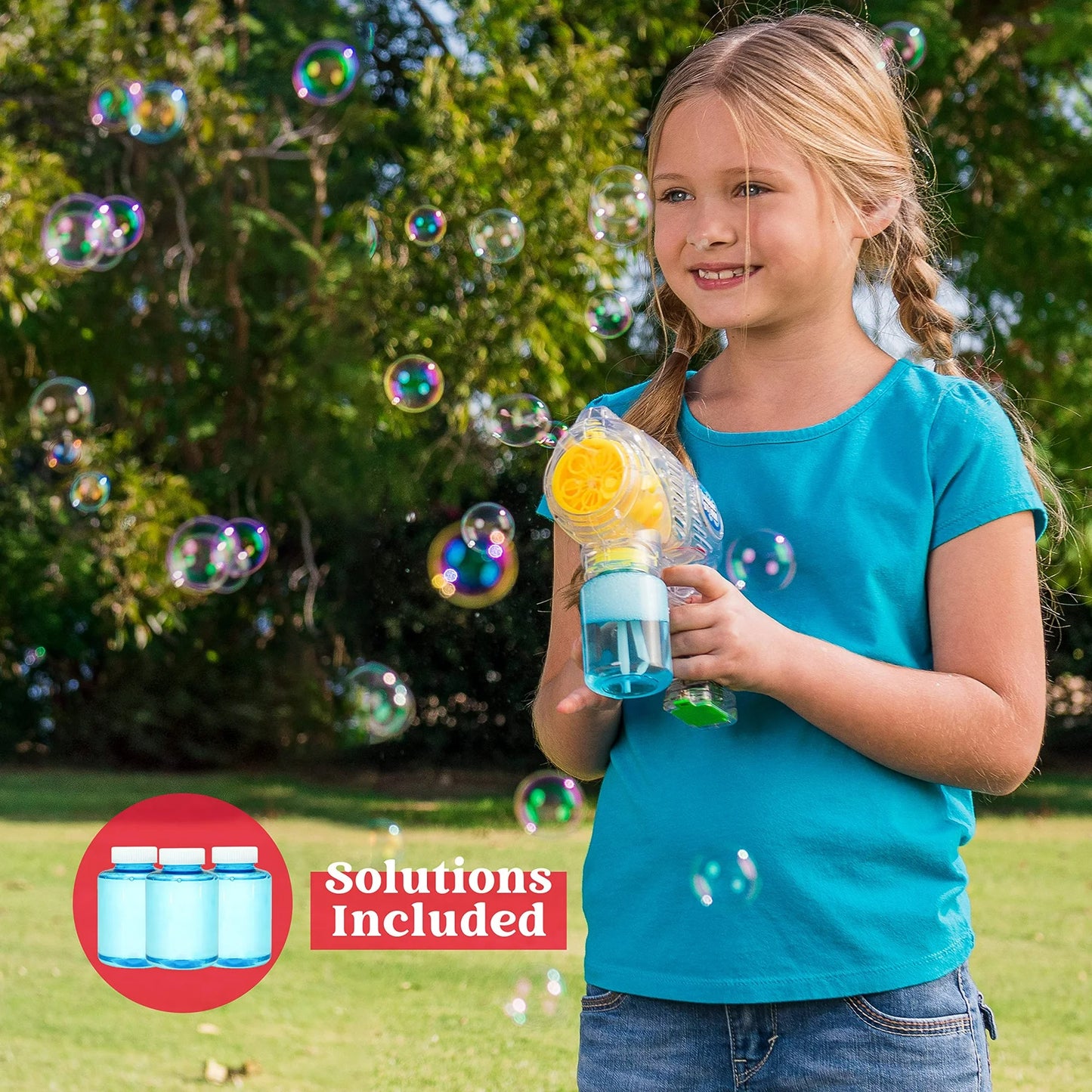 Syncfun 3 Pcs Bubble Gun for Kids,LED Light up Bubble Gun Blaster Toys for Kids Boys and Girls Outdoor Summer Game Party Favor