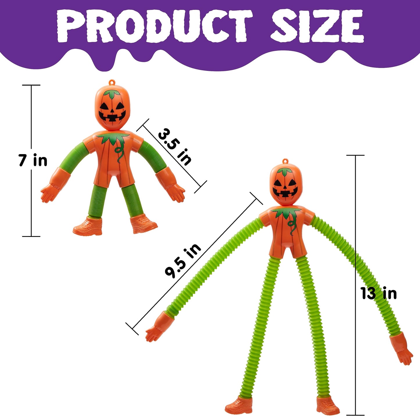Syncfun 4 Pcs Halloween Sensory Stretchy Fidget Toys,Halloween Telescopic Pop Tube Toys Bulk for Party Favors,Halloween Goody Bag Fillers,Halloween Stretchy Toys for Classroom Prizes