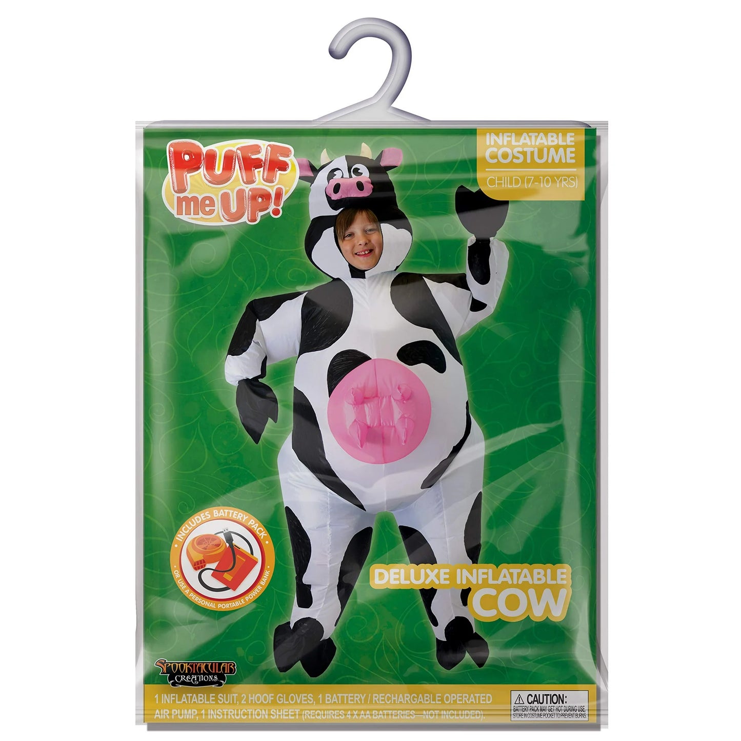 Syncfun Inflatable Costume Cow Air Blow-up Halloween Costume For Child (7-10 Yrs)