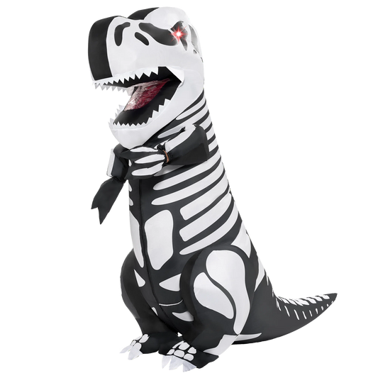 Syncfun Halloween Inflatable Costume for Adults, Red LED Light Eyes Air Blow-up Skeleton Dinosaur Dress Up Unisex Cosplay Costume