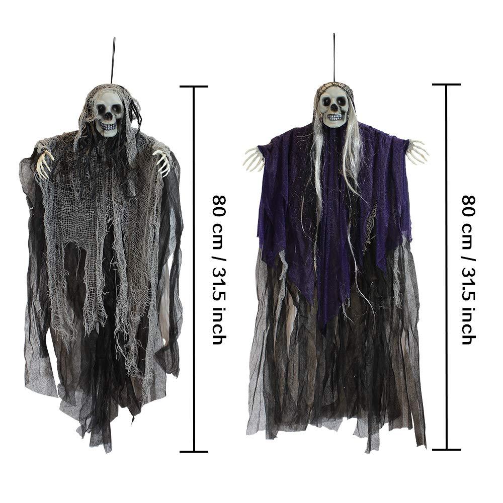 JOYIN 3 Pack Hanging Halloween Skeleton Ghosts Decorations,Grim Reapers for Best Halloween Outdoor Decorations