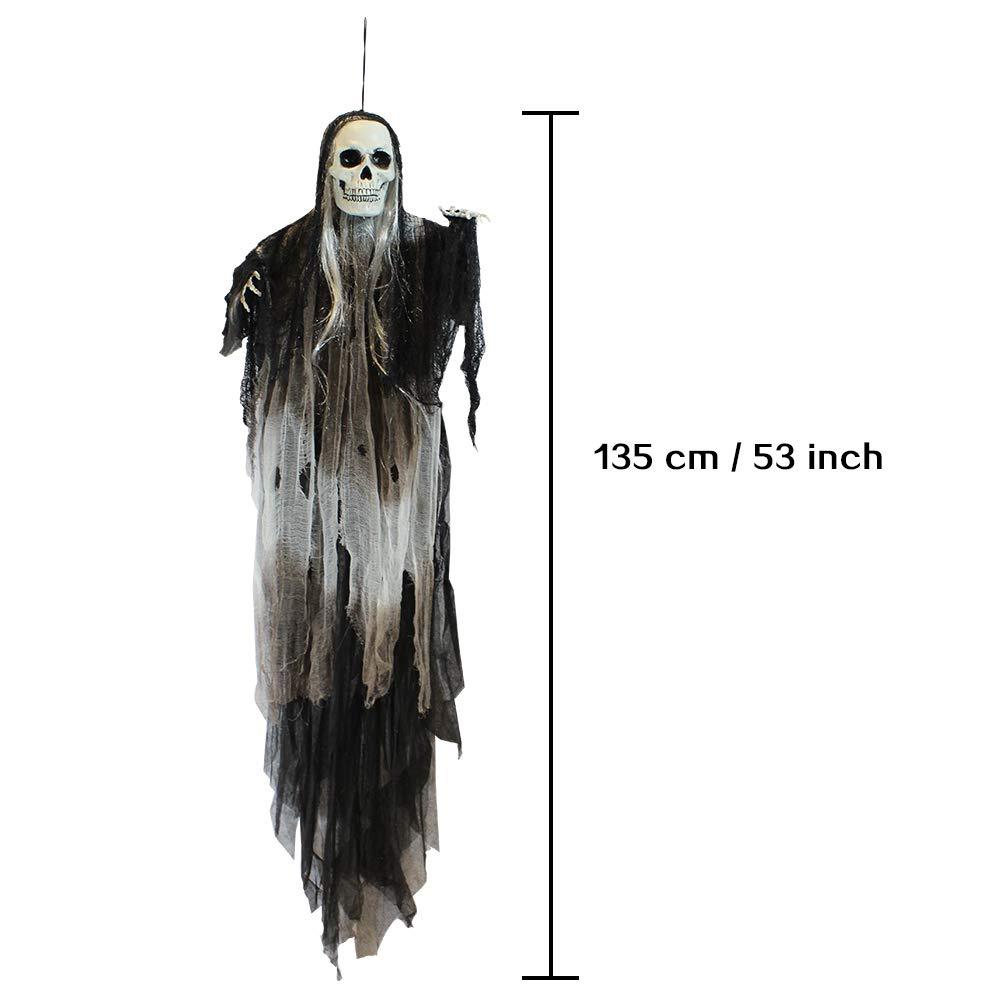 JOYIN 3 Pack Hanging Halloween Skeleton Ghosts Decorations,Grim Reapers for Best Halloween Outdoor Decorations