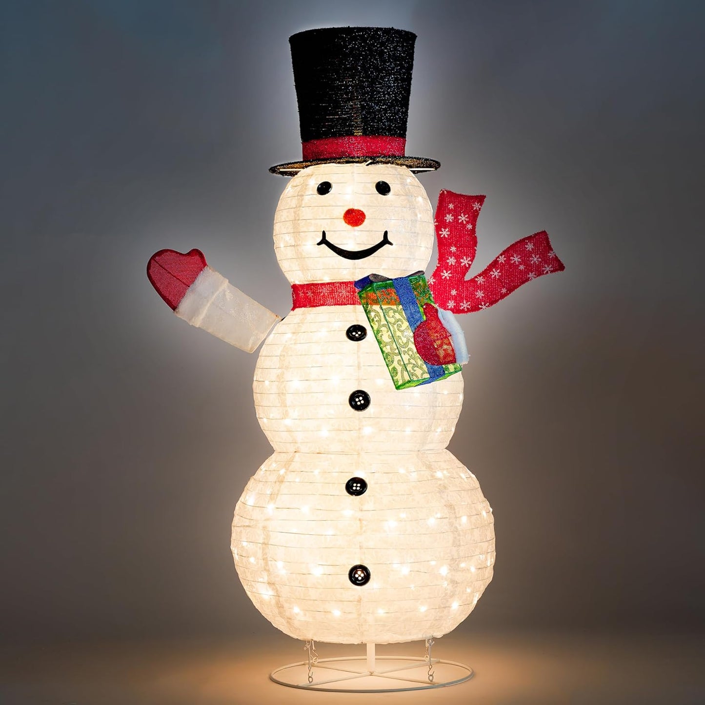 Joyfy 5 FT Snowman Yard Light Christmas Outdoor Decorations,150 LED Snowman Christmas Decorations,Christmas Yard Light with Stakes Holiday Decor