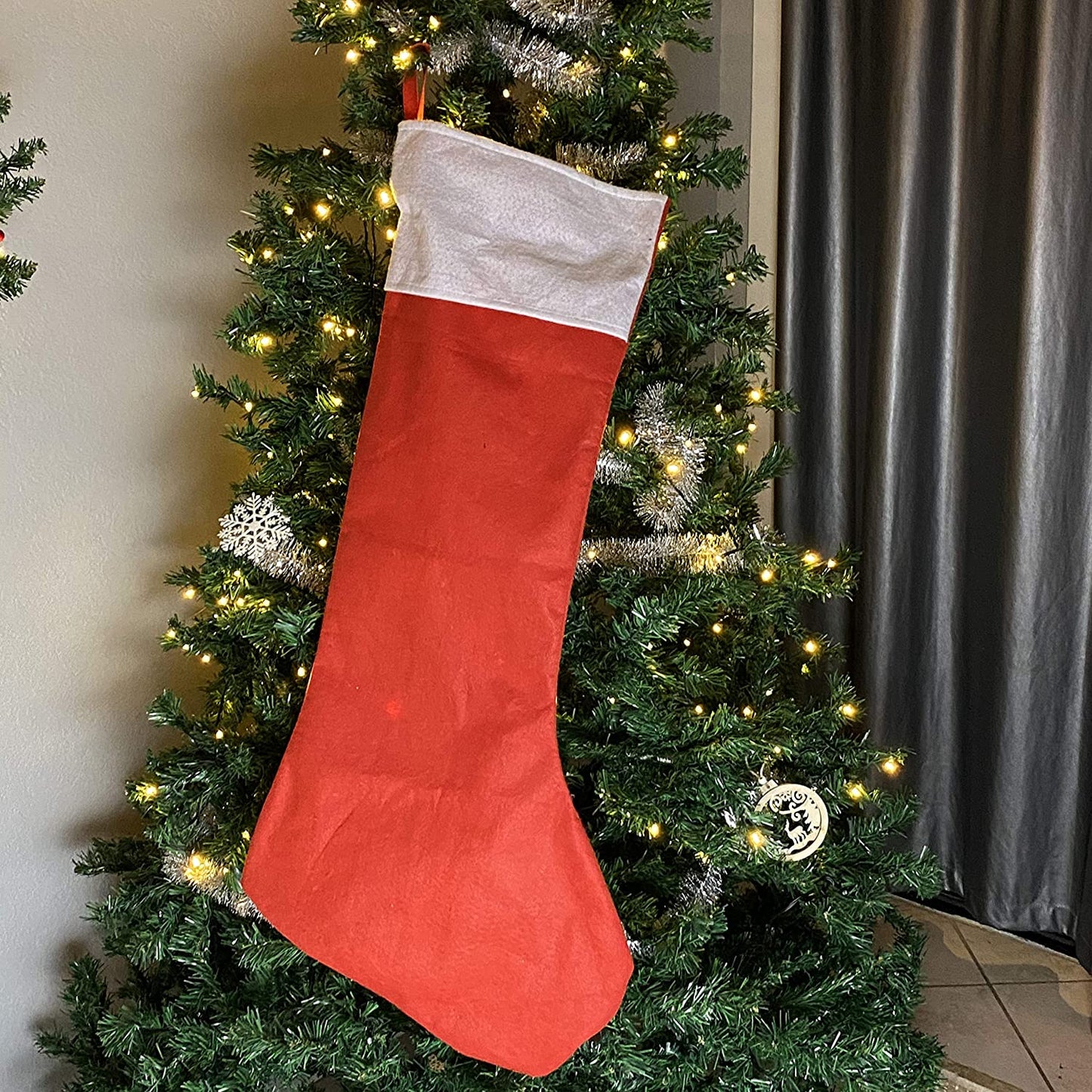 Joyfy 4 Pcs 38" Jumbo Felt Christmas Stockings, Giant Christmas Stocking Large Christmas Stocking for Family Holiday Season Decorations