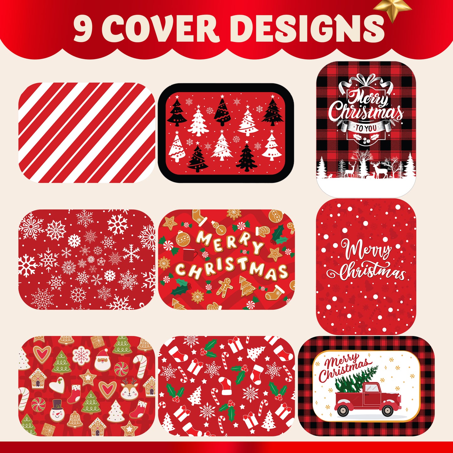 SYNCFUN 36 Pcs Christmas Foil Containers with Lids, 7"x5"x2" Rectangular Treat Foil Containers, Disposable Food Containers for Holiday Baking, Cooking, Heating, Storing, Prepping Food