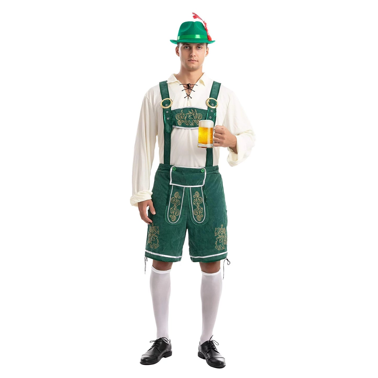 Spooktacular Creations Men German Bavarian Oktoberfest Fancy Costume Set for Halloween Adults, L