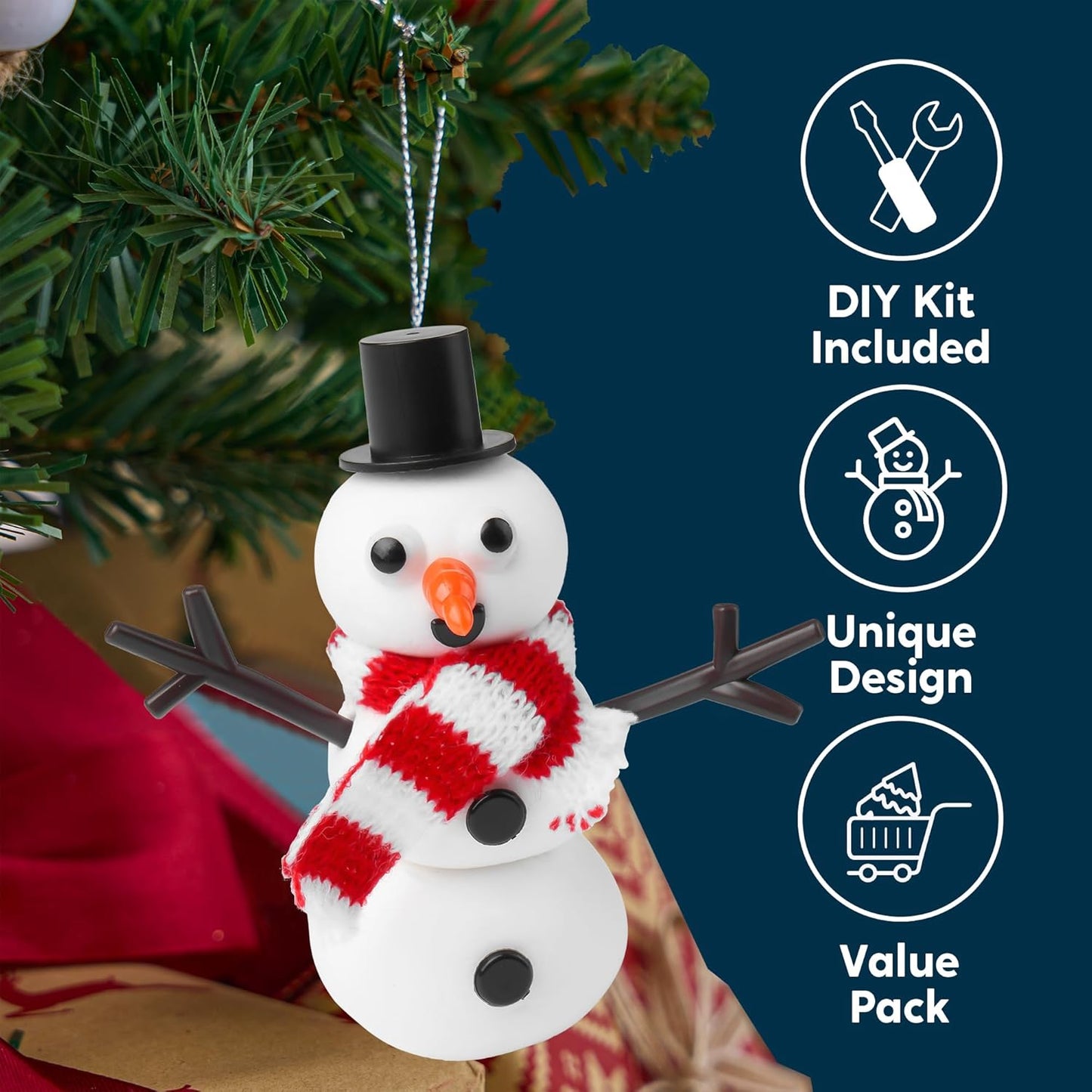 SYNCFUN 3 PCS Christmas Craft Kit, Christmas Snowman, Santa Claus and Gingerbread Man Craft Kit for Kids Xmas DIY Gifts, Arts and Craft Activities